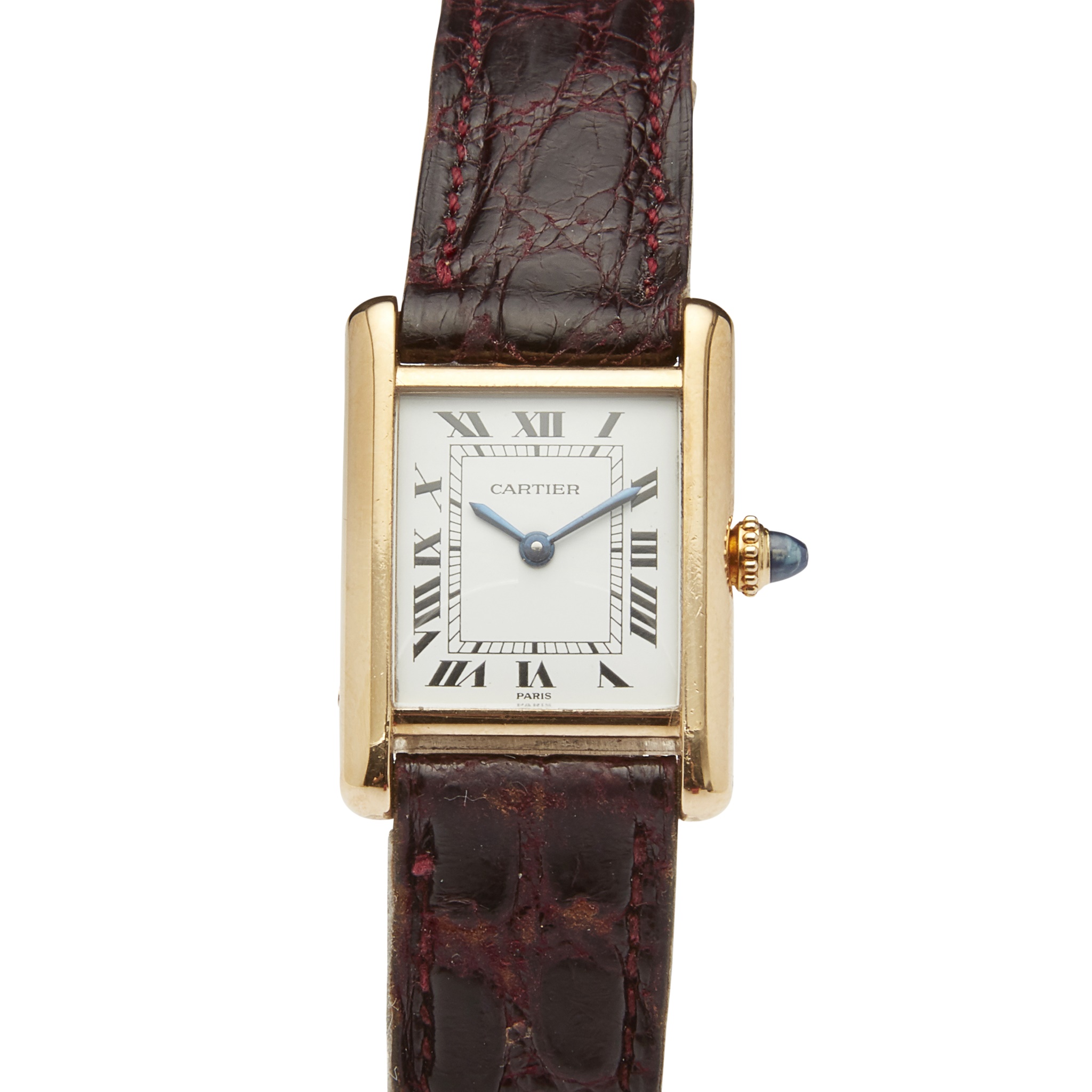 A lady's 18ct gold cased wrist watch, Must de Cartier
