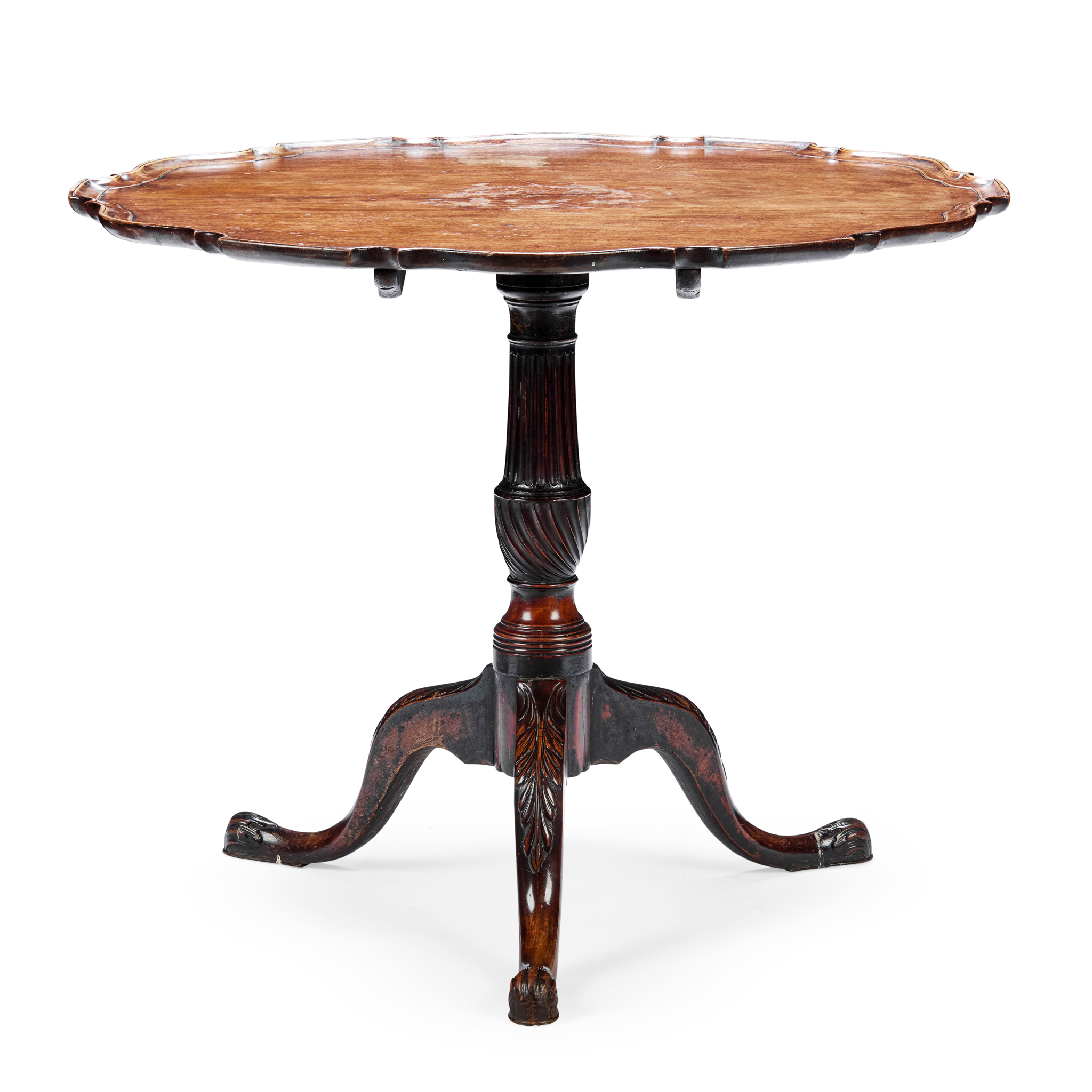GEORGIAN MAHOGANY PIECRUST TEA TABLE