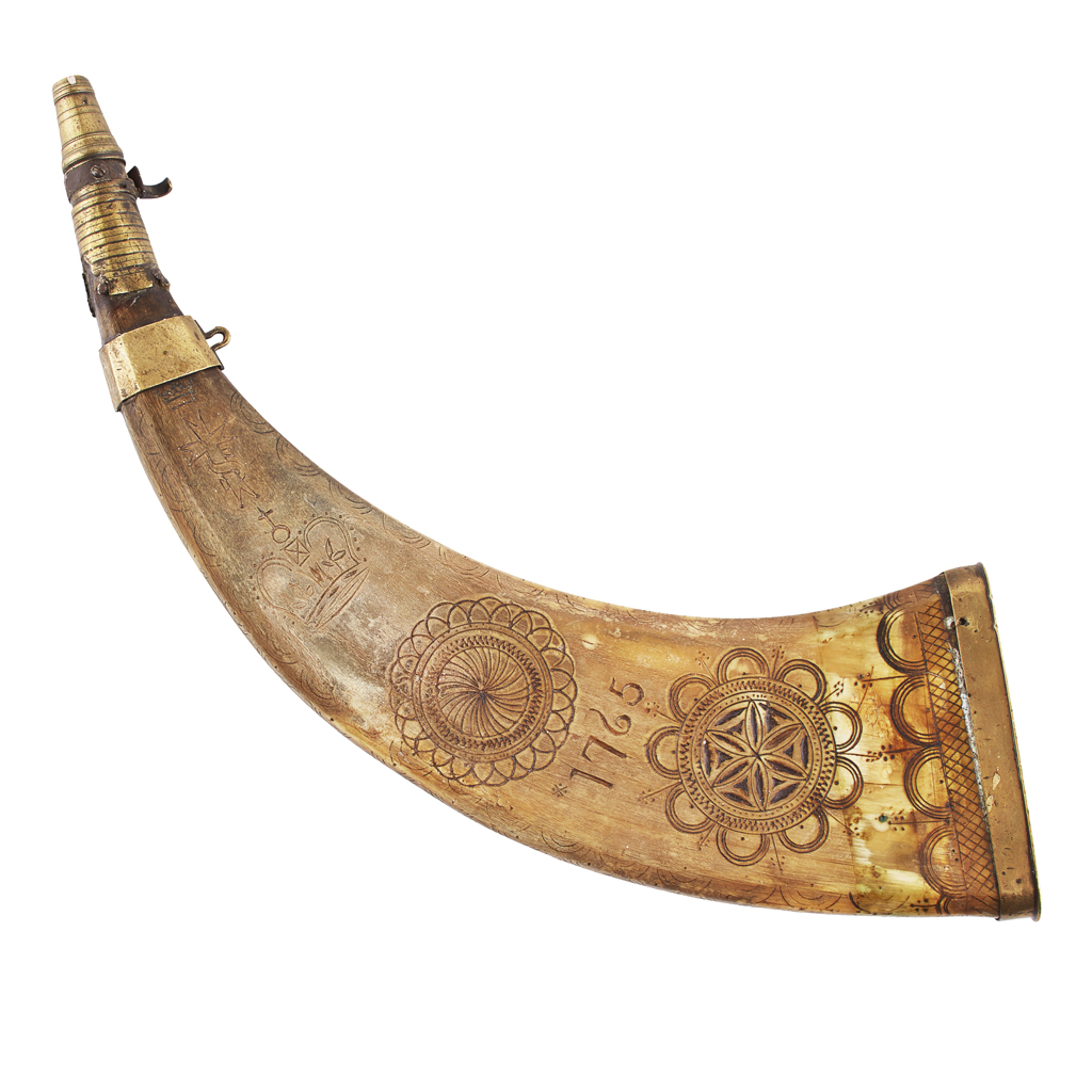 A SCOTTISH POWDER HORN