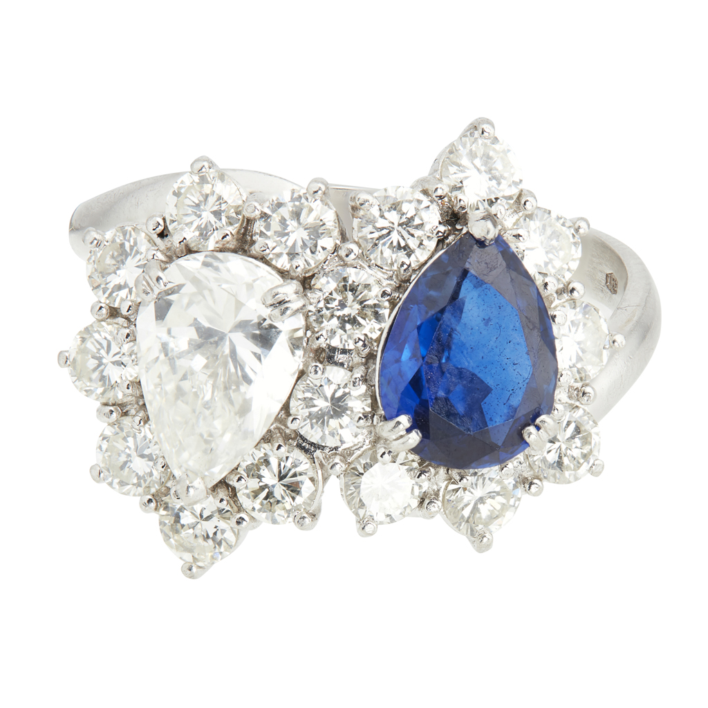 AMENDMENT A sapphire and diamond set cluster ring