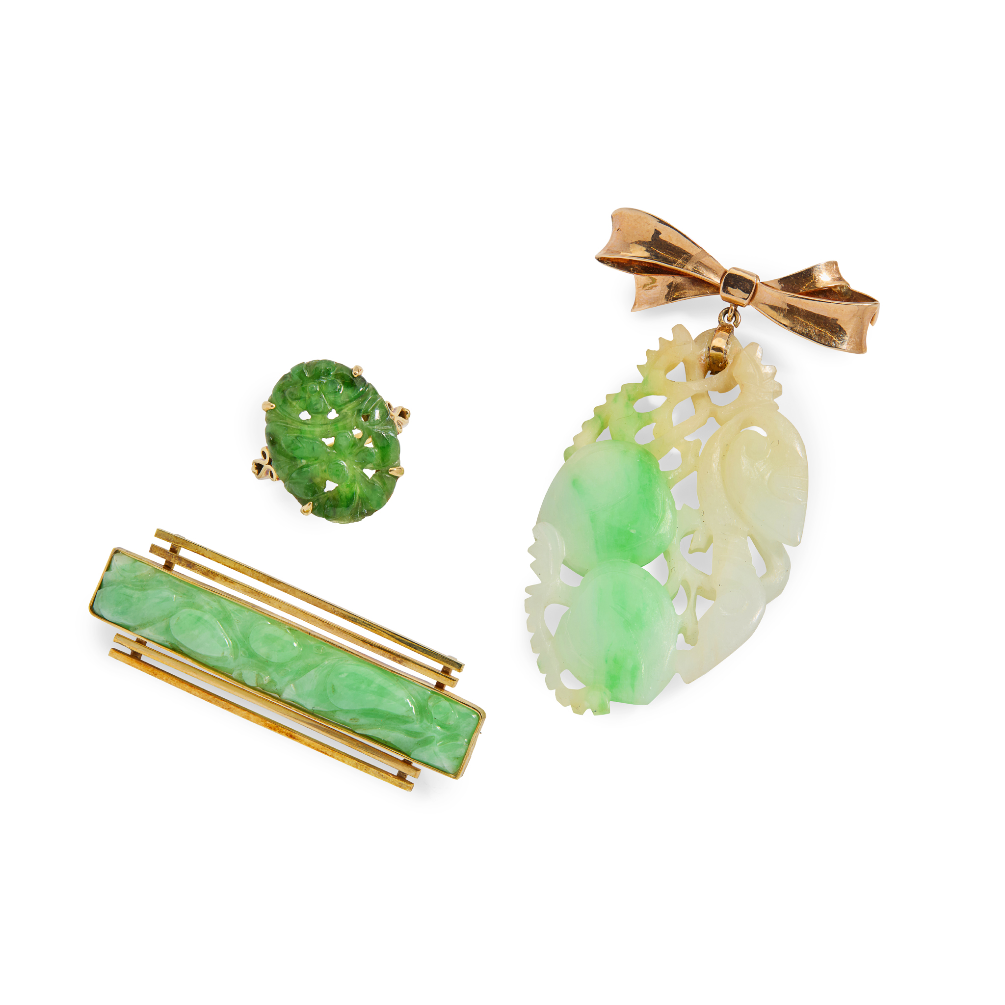 A collection of jadeite jewellery