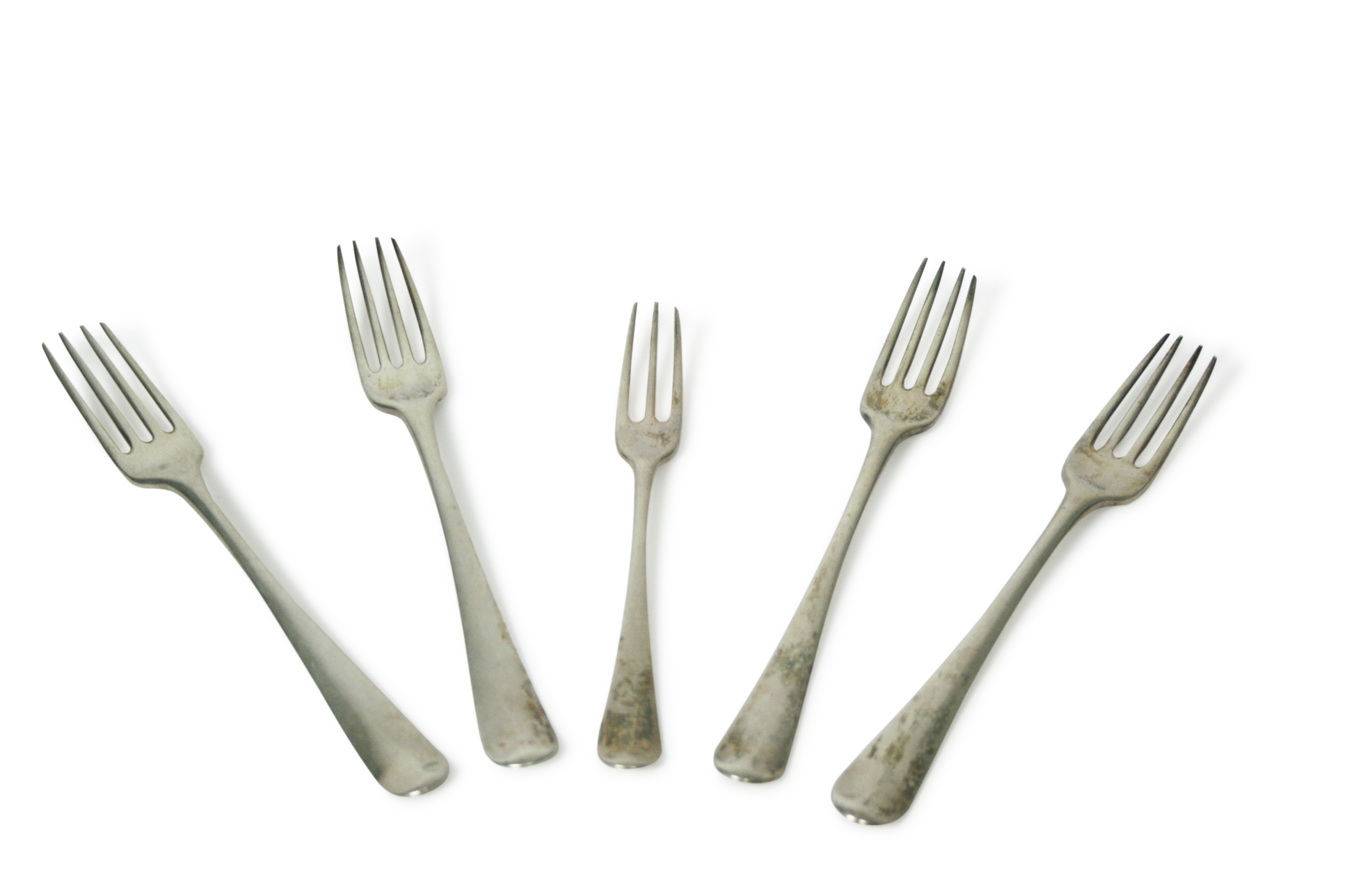 GROUP OF HANOVERIAN PATTERN SILVER FORKS