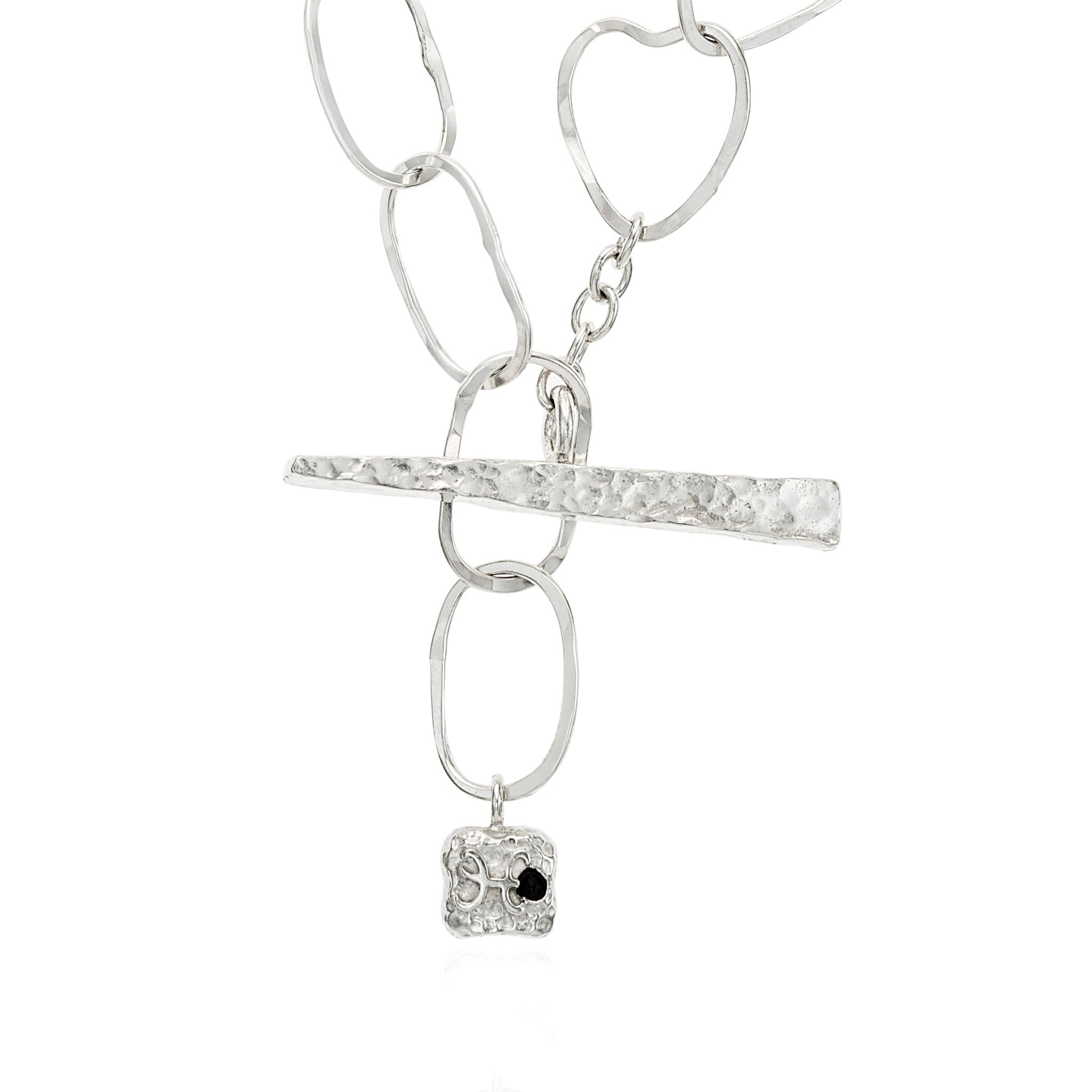 HAMILTON & INCHES STERLING SILVER & AMETHYST NECKLACE & BRACELET