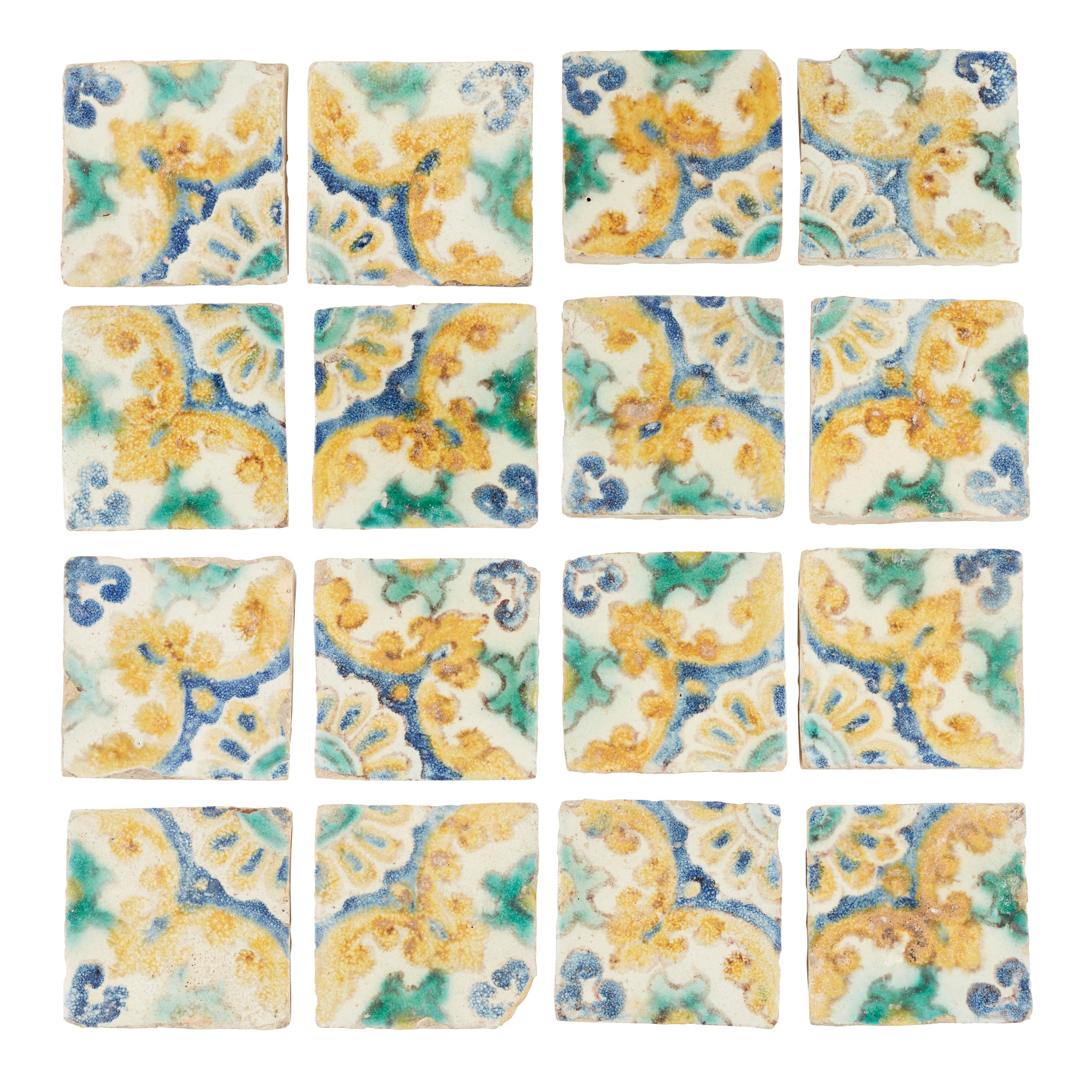 COLLECTION OF SPANISH POLYCHROME TILES