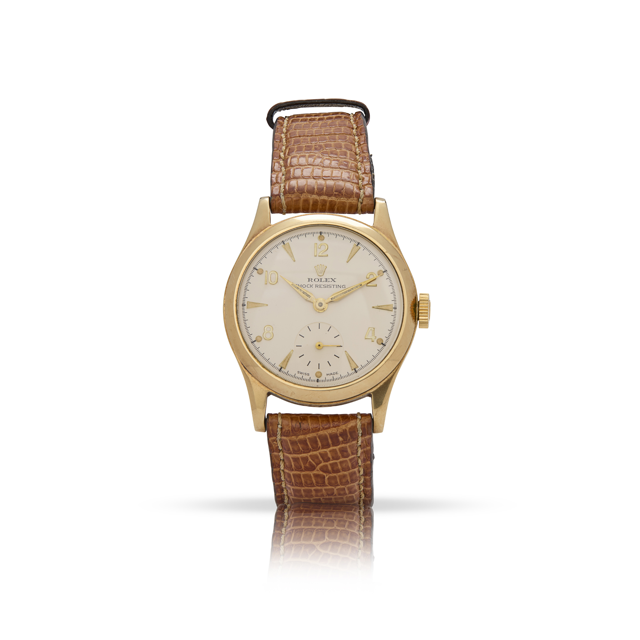 Rolex. An unusual 9k gold mechanical wristwatch