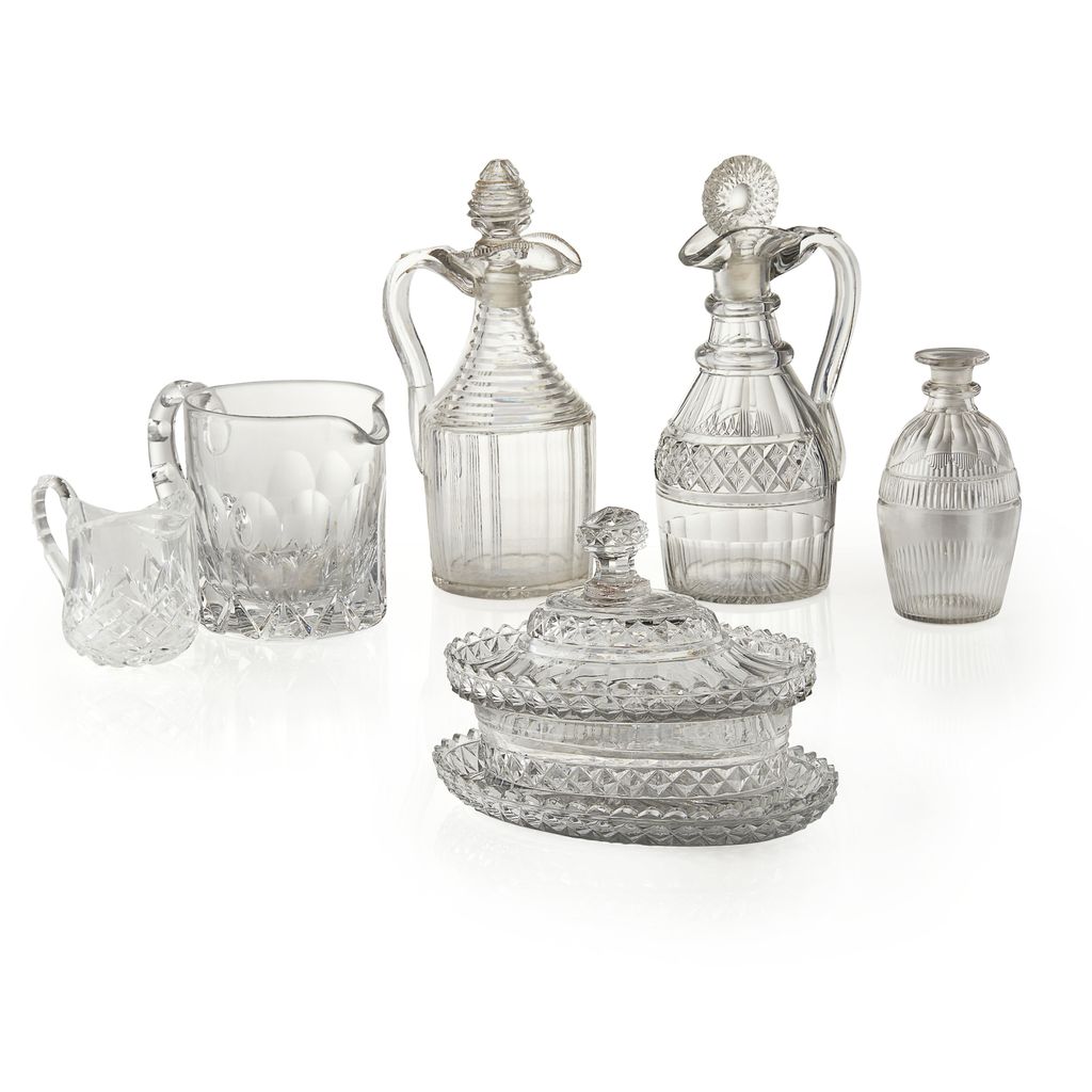 GROUP OF ENGLISH AND IRISH CUT GLASS