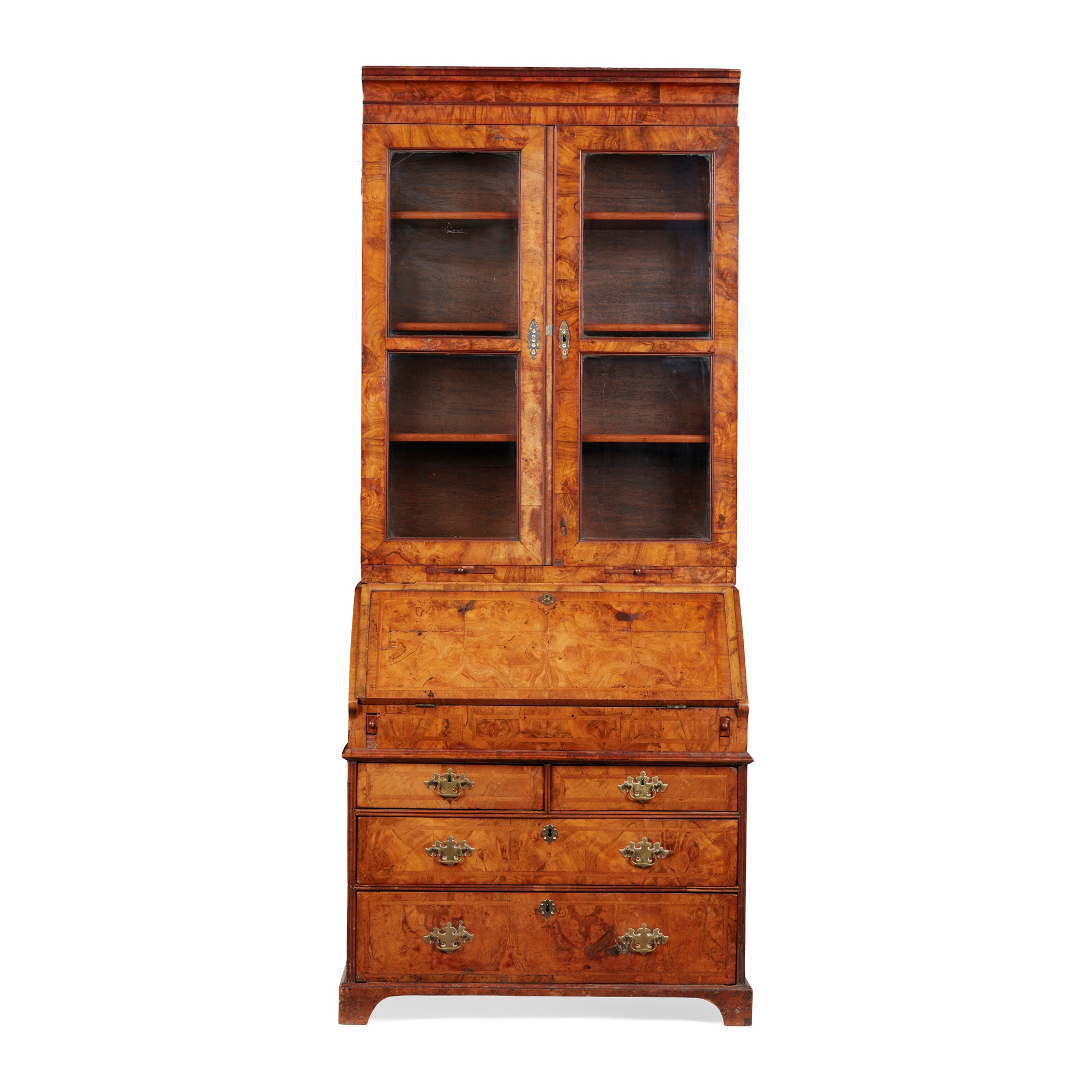 GEORGE I/II WALNUT BUREAU BOOKCASE
