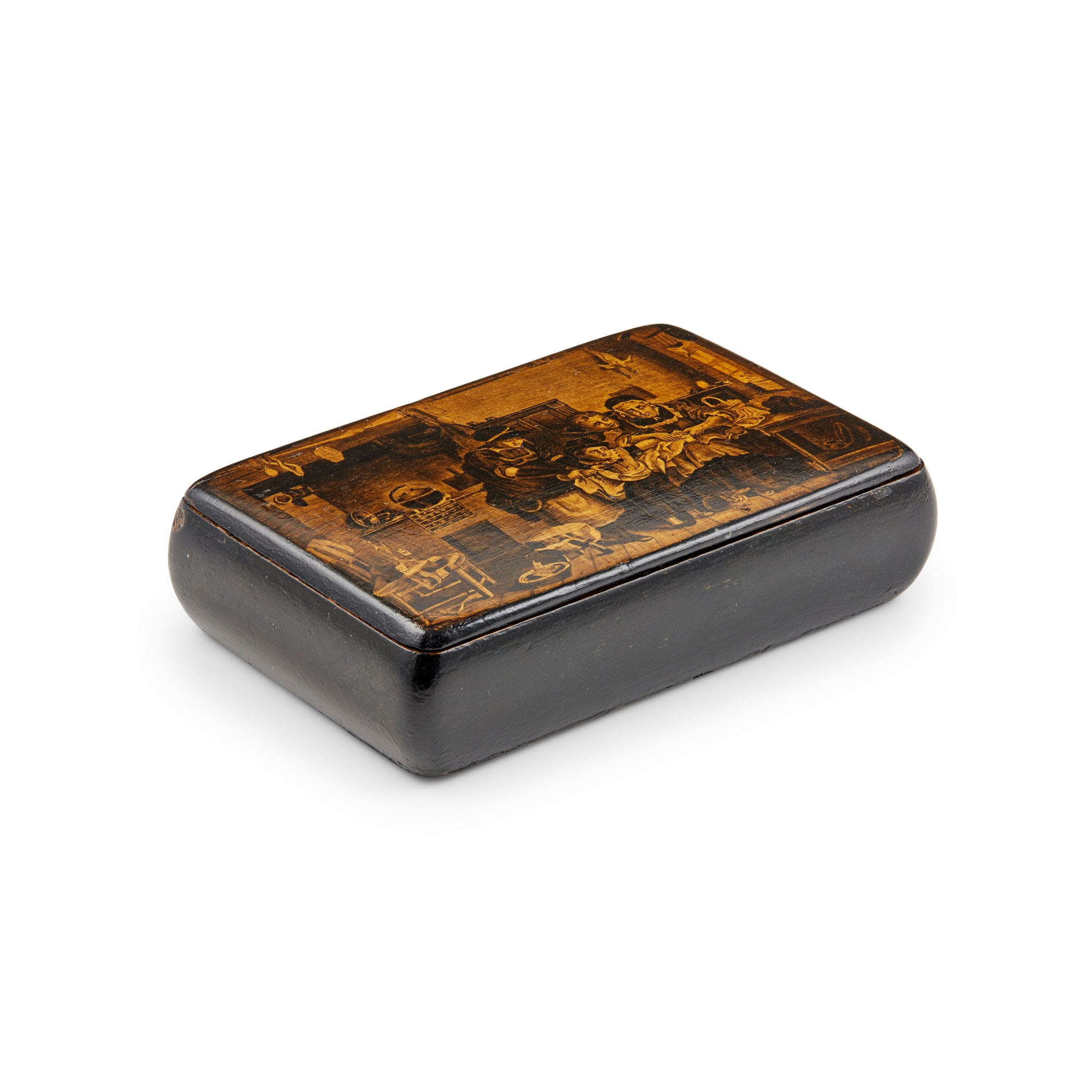 A SCOTTISH PENWORK SNUFF BOX