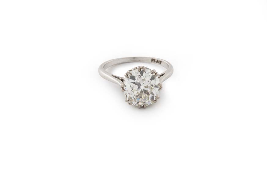 An early 20th century platinum mounted diamond single-stone ring
