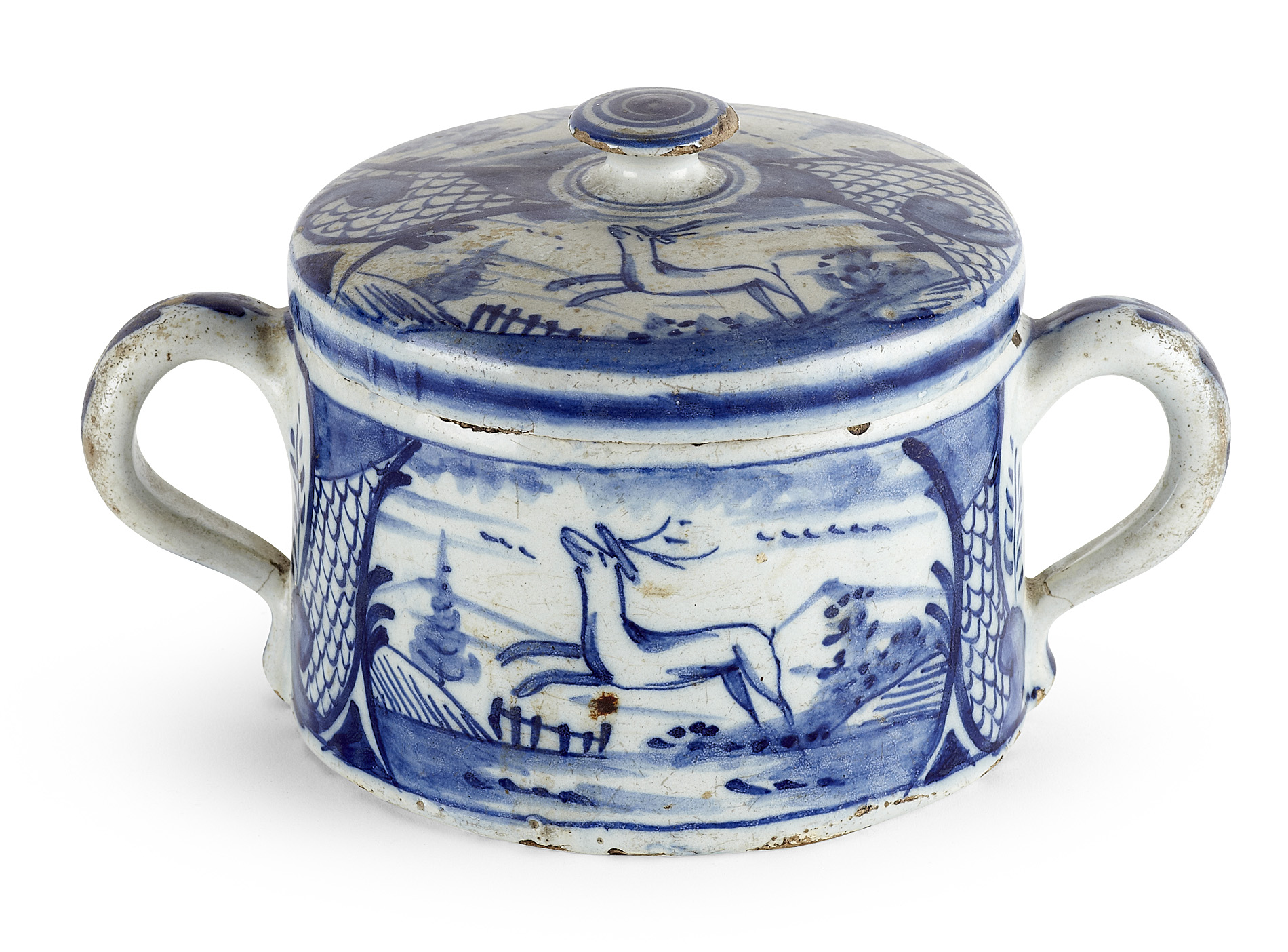 DELFT BLUE AND WHITE POSSET POT