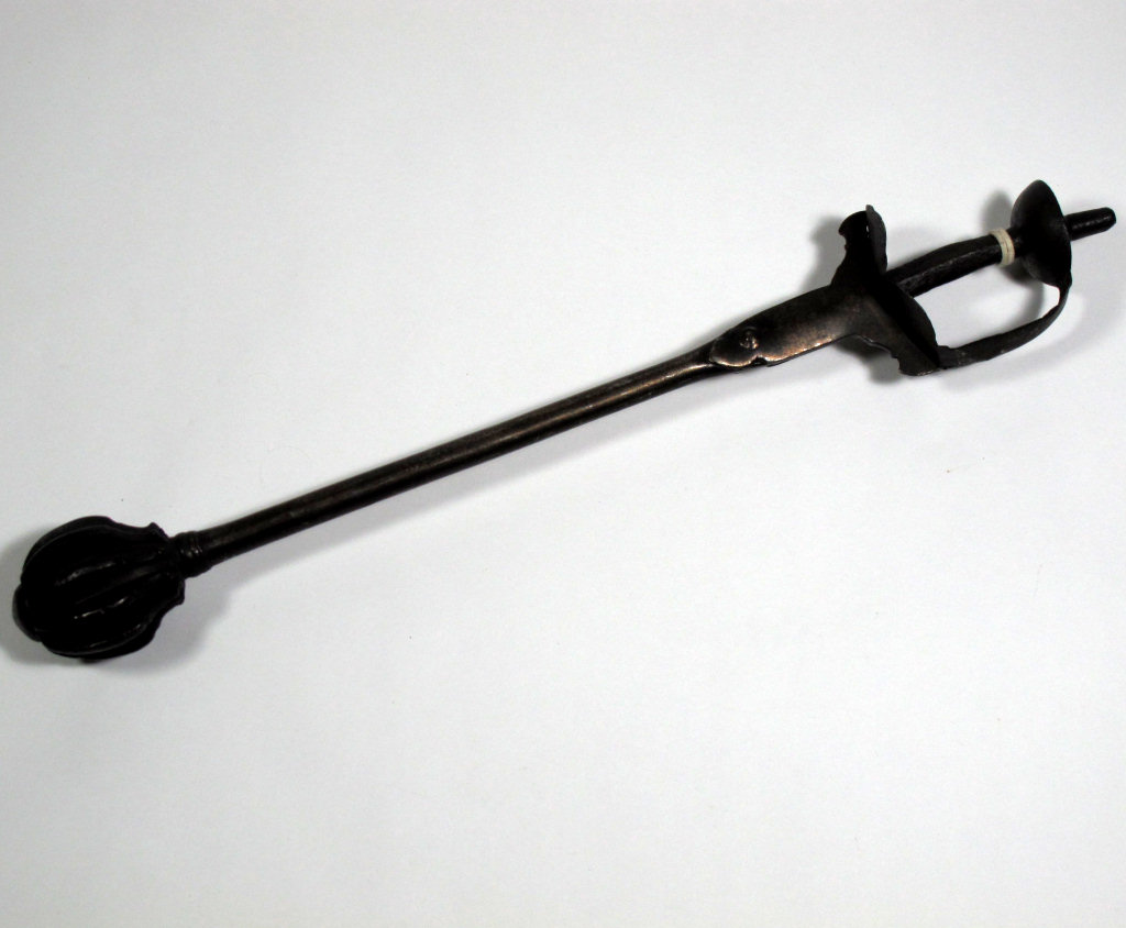 INDIAN SWORD-HILT MACE WITH IRON FARANGI HILT