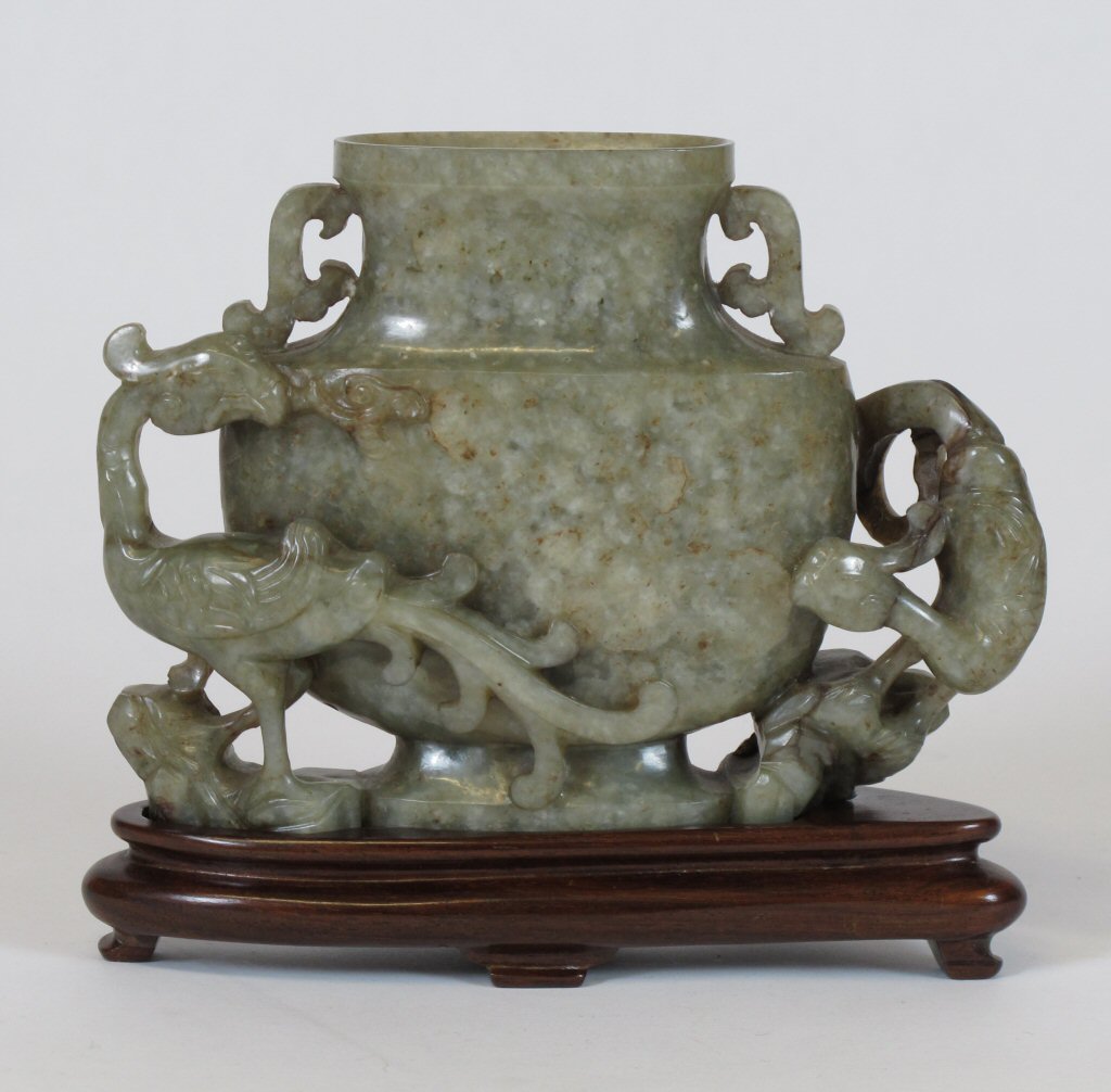 A 20th century Chinese carved jade vase