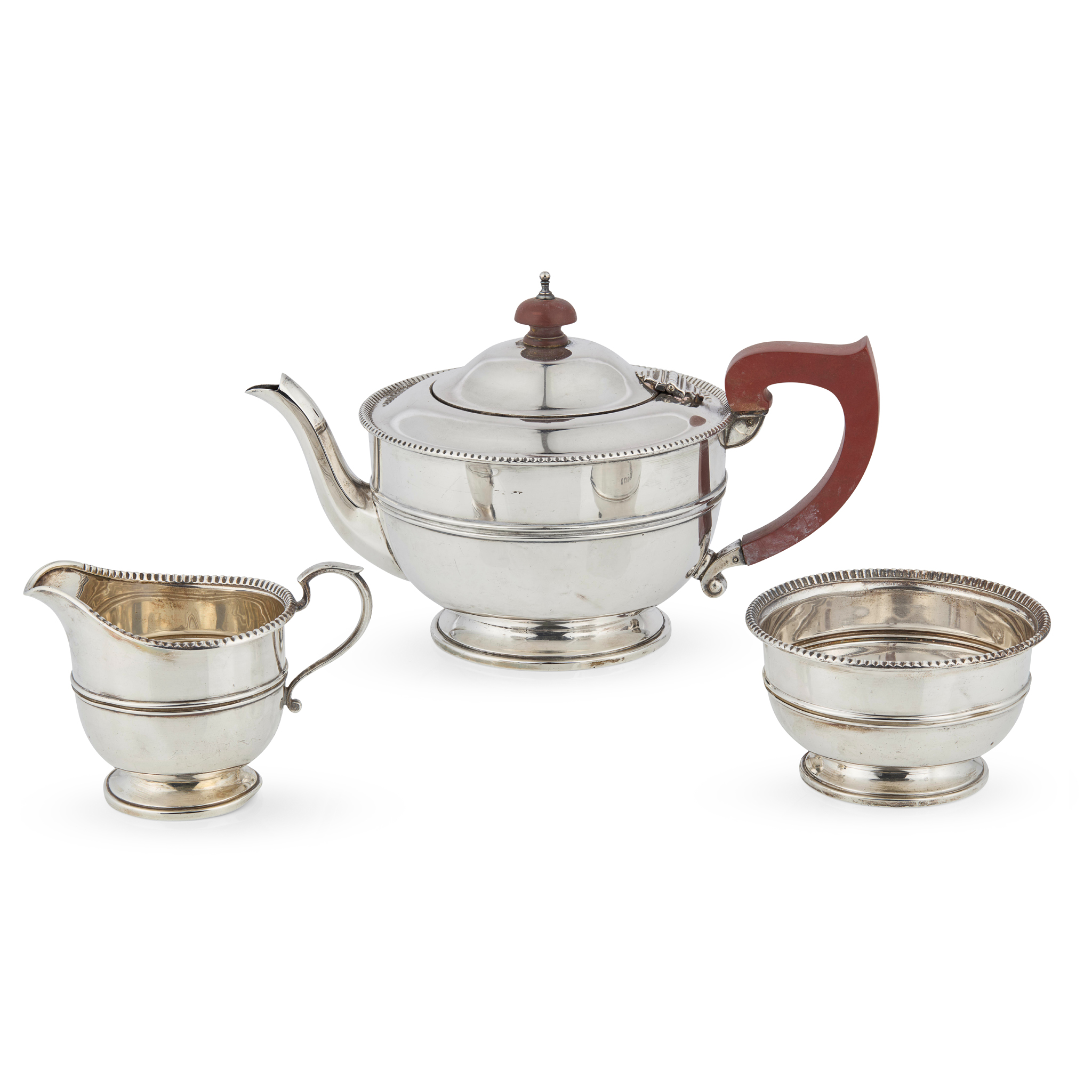 A 1930s THREE PIECE TEA SERVICE