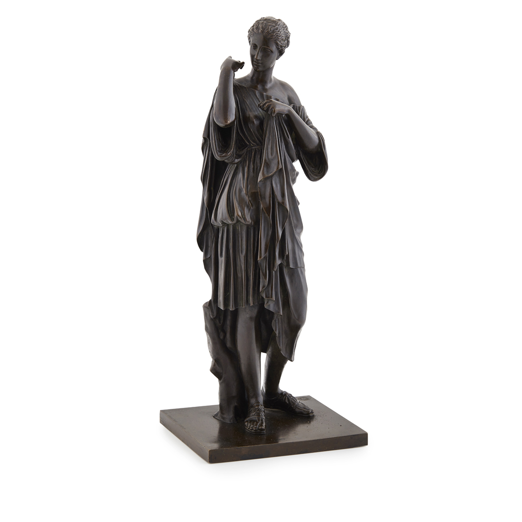 FRENCH BRONZE FIGURE OF DIANA DE GABIES