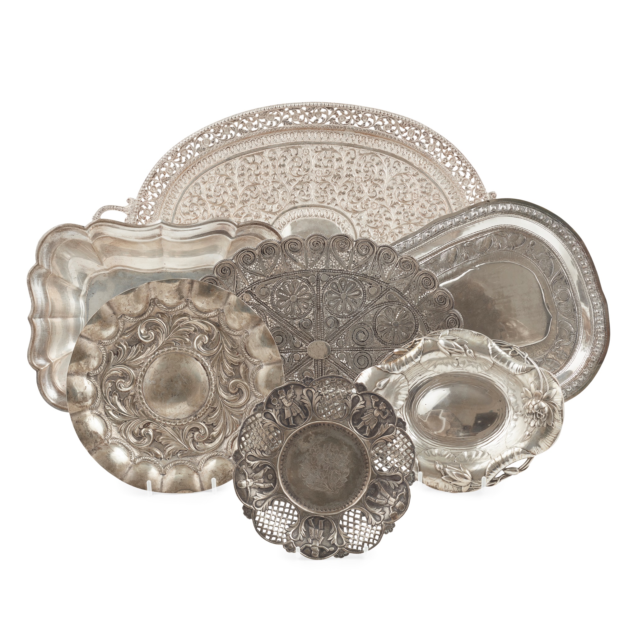 An Indian twin handled tray
