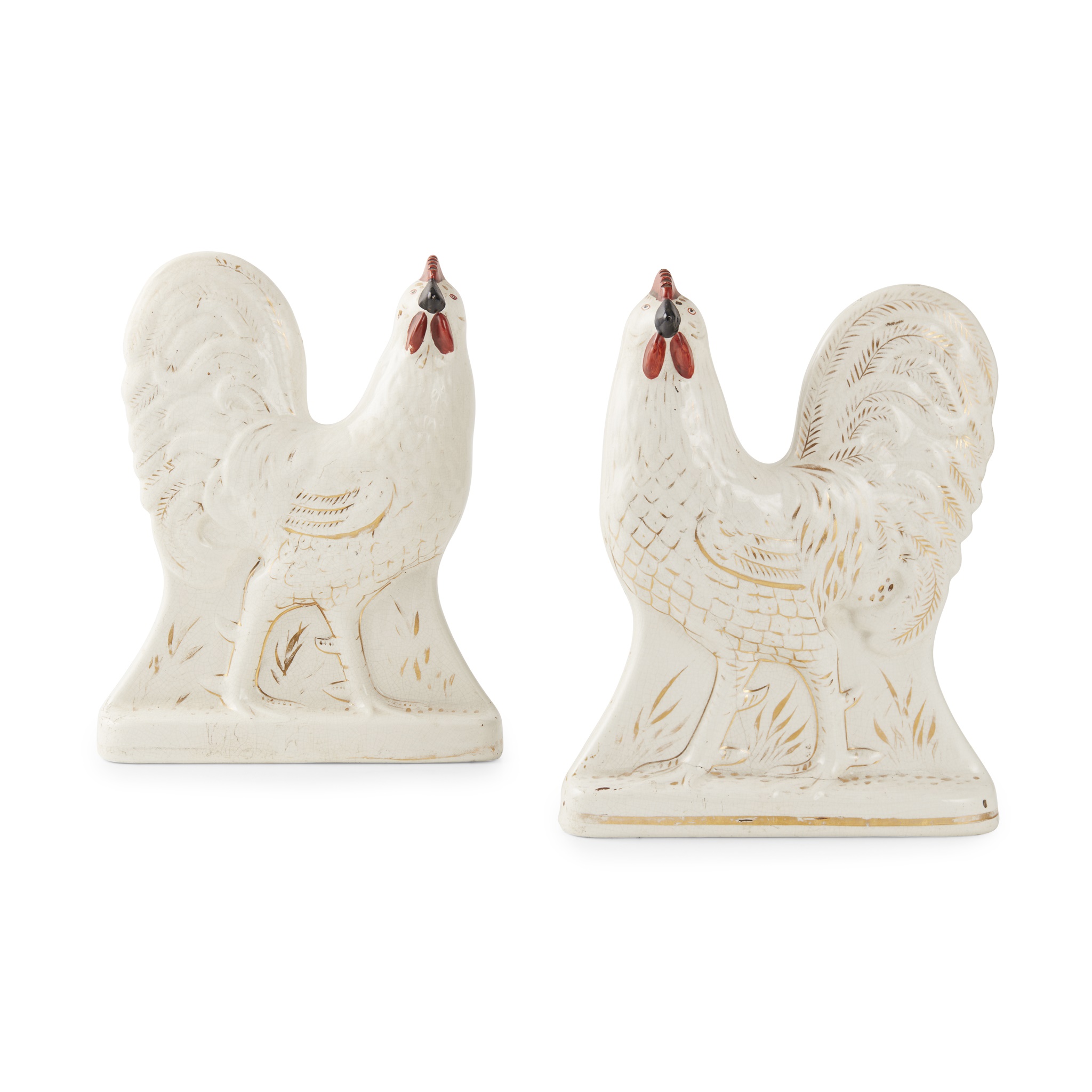 PAIR OF STAFFORDSHIRE COCKERELS