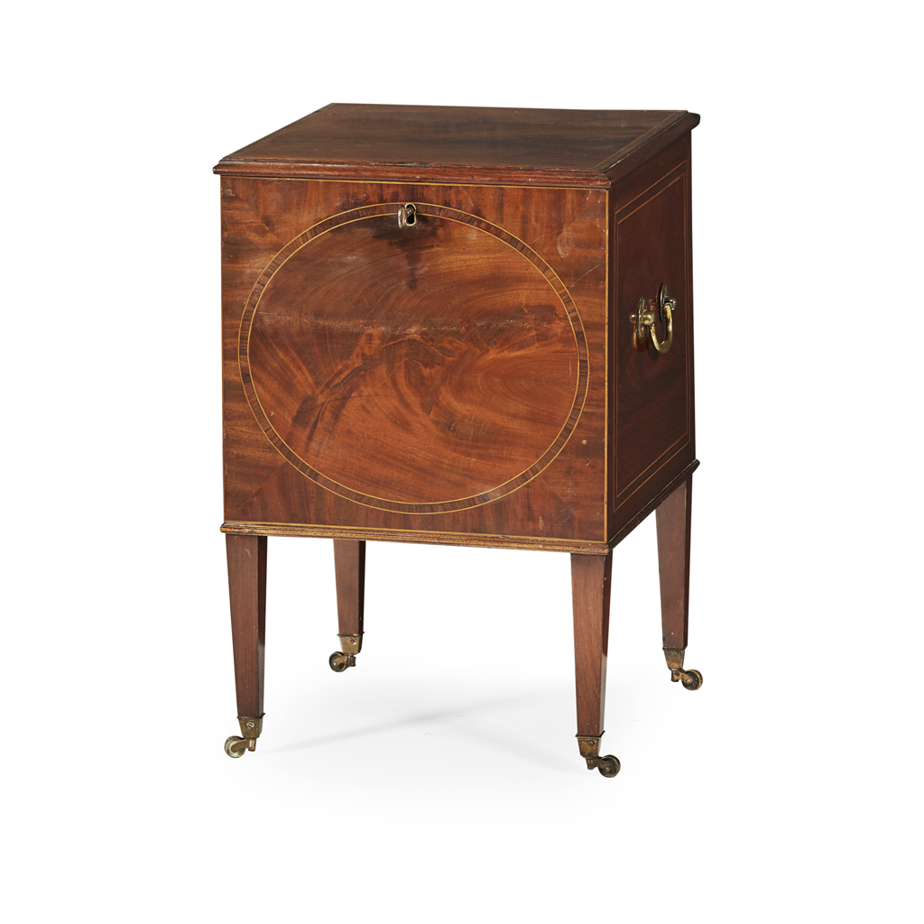 LATE GEORGE III MAHOGANY CELLARETTE