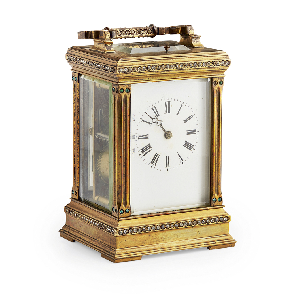 FRENCH GILT BRASS REPEATING CARRIAGE CLOCK, BY FRANCOIS -ARSENE MARGAINE