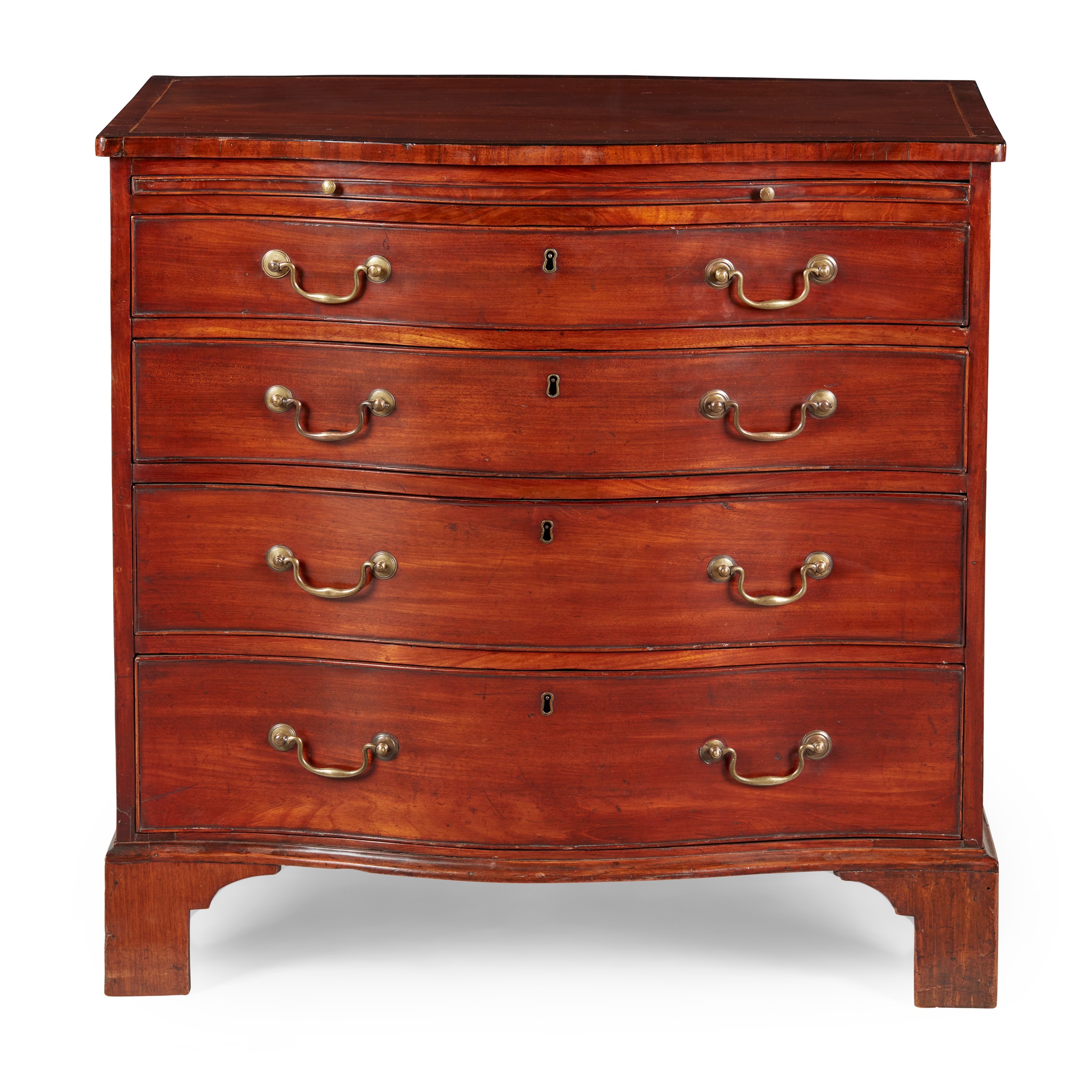 GEORGE III MAHOGANY SERPENTINE CHEST OF DRAWERS