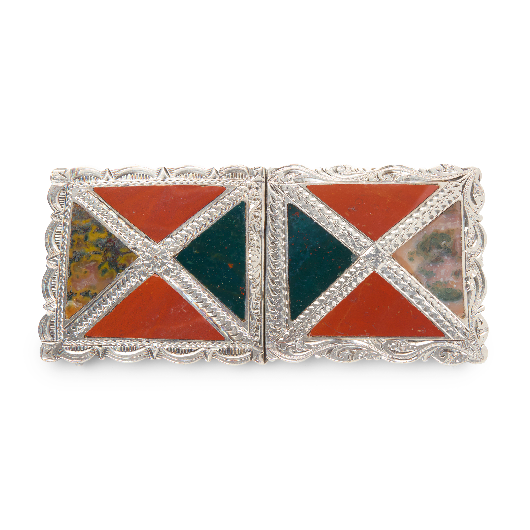 A VICTORIAN AGATE-SET BUCKLE
