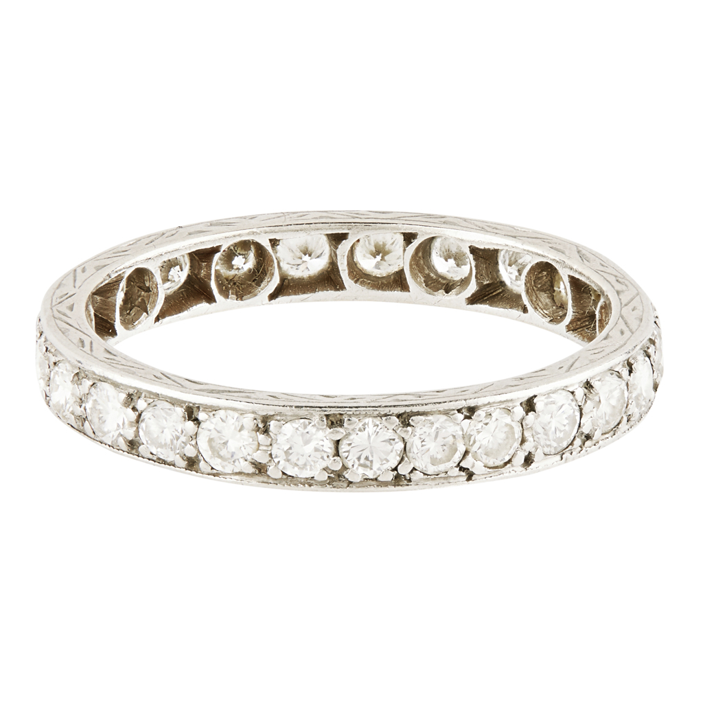 A diamond set eternity ring