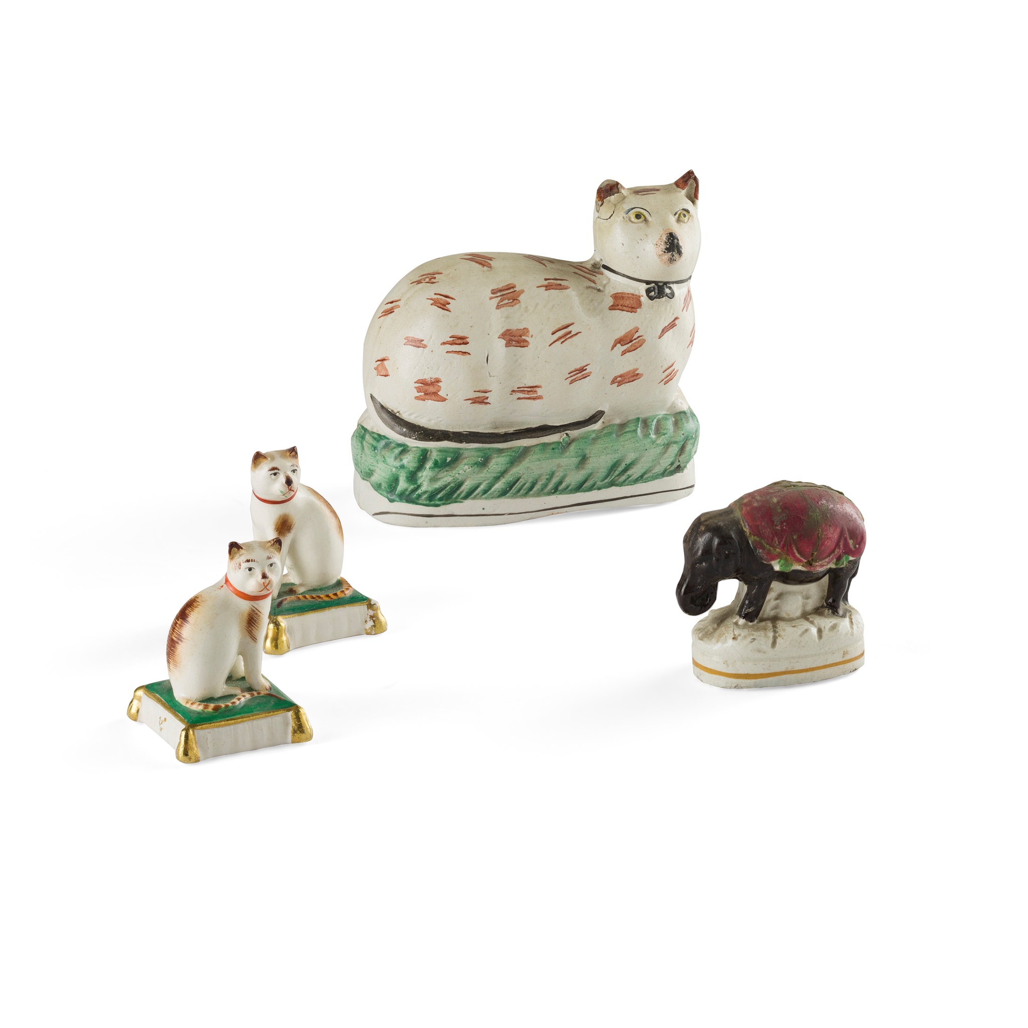 GROUP OF STAFFORDSHIRE ANIMAL FIGURES