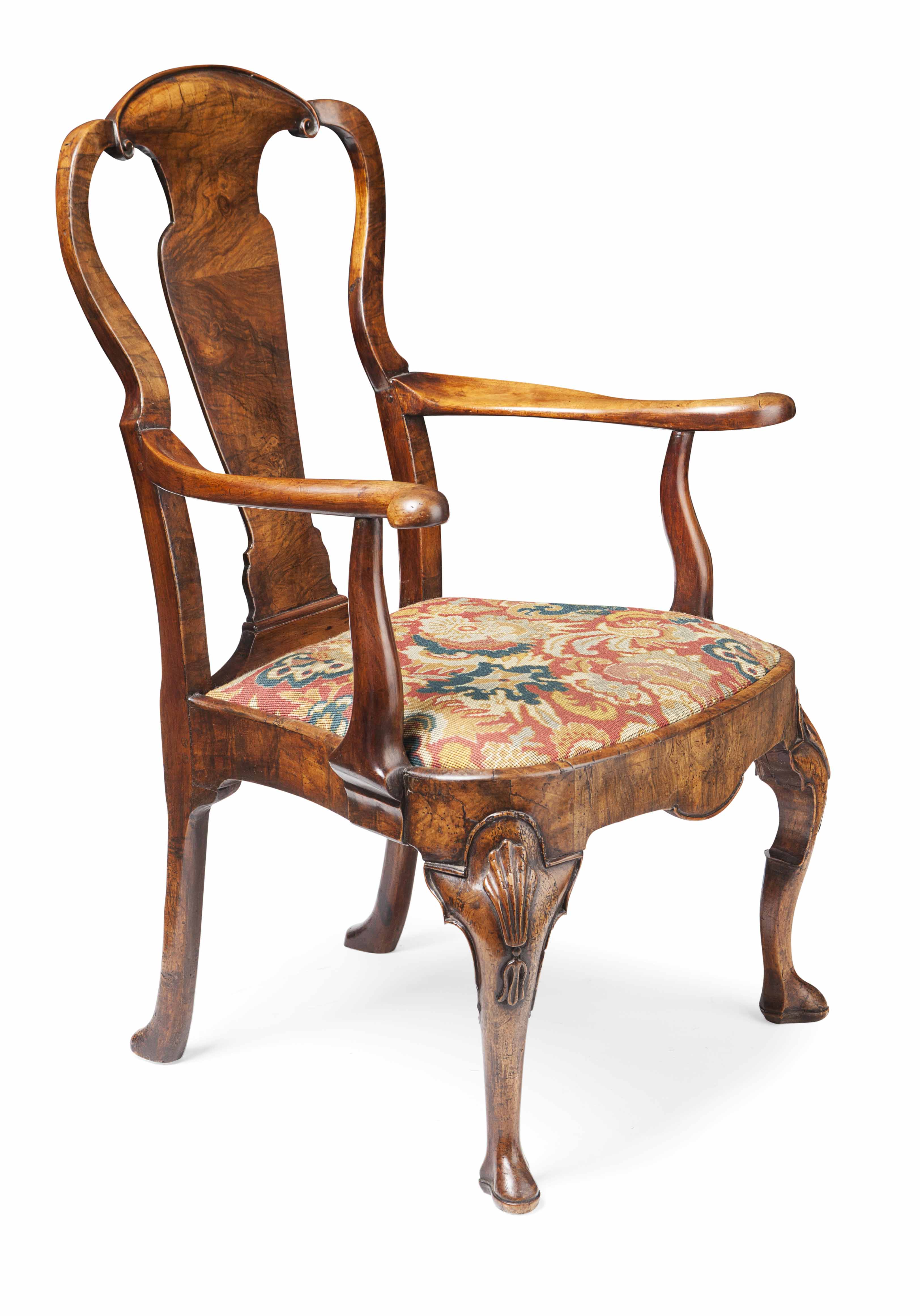 GEORGE I WALNUT ARMCHAIR
