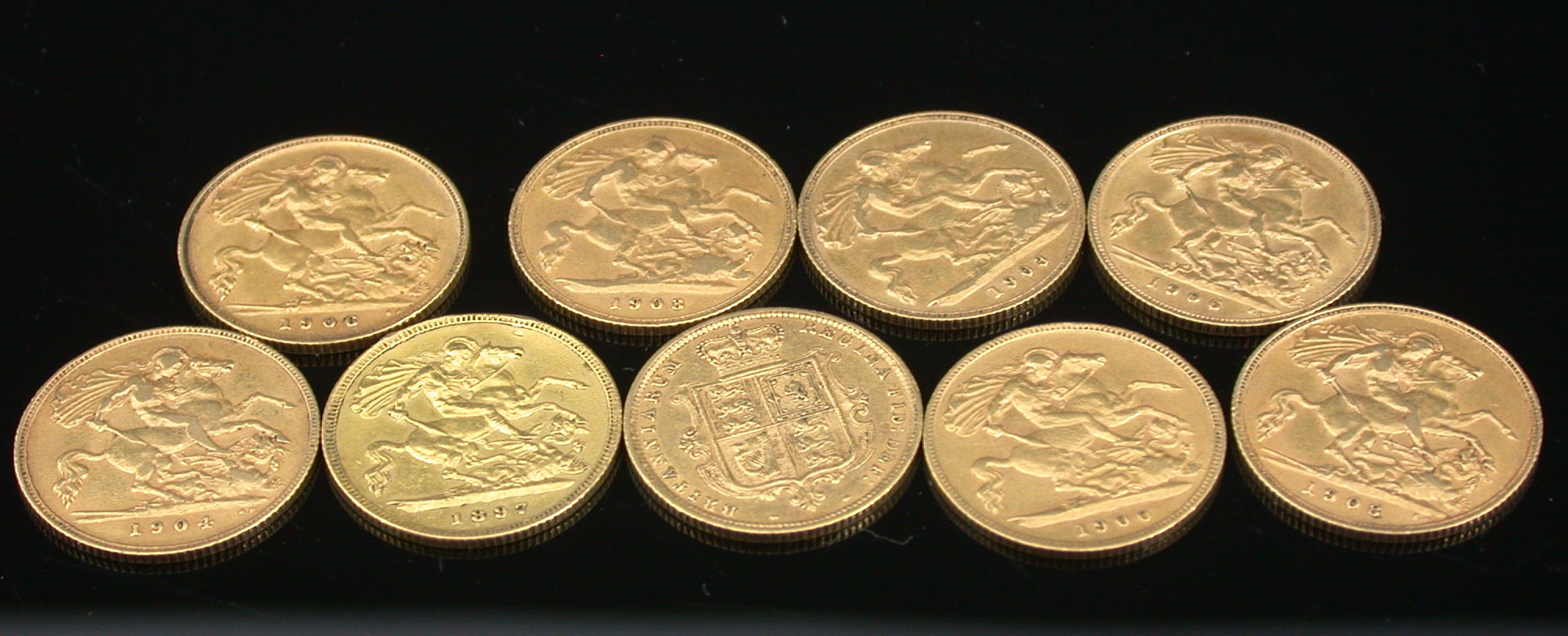 Nine half-sovereigns,