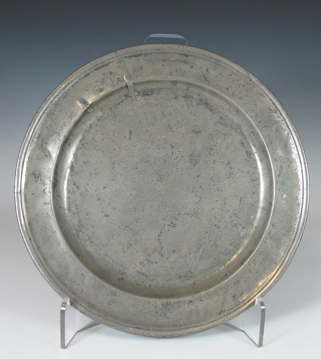 A group of six 18th century pewter alms dishes