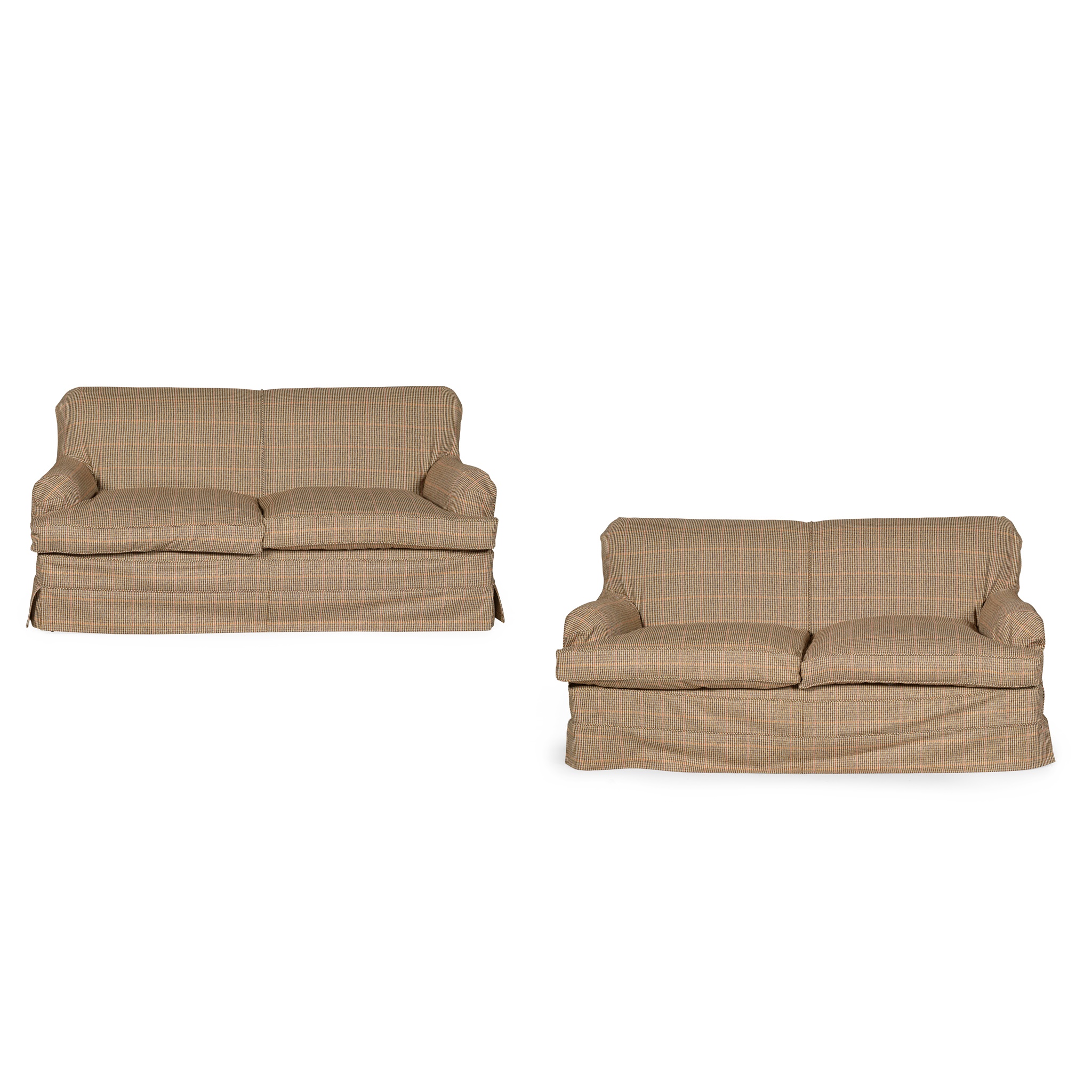 PAIR OF HOWARD STYLE COUNTRY HOUSE SOFAS