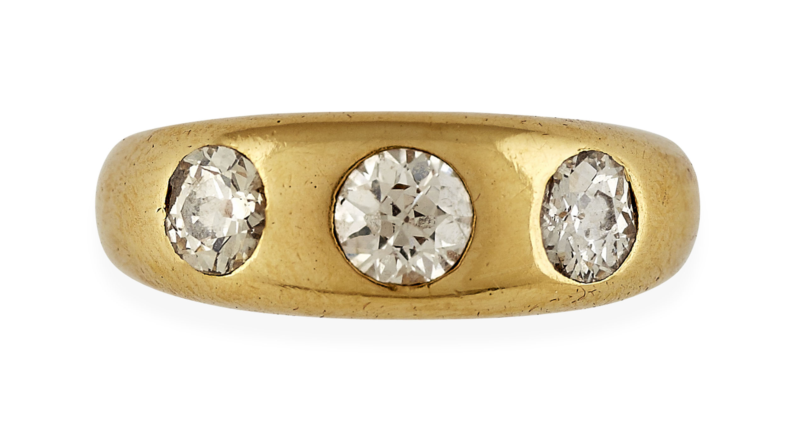 A three stone diamond ring