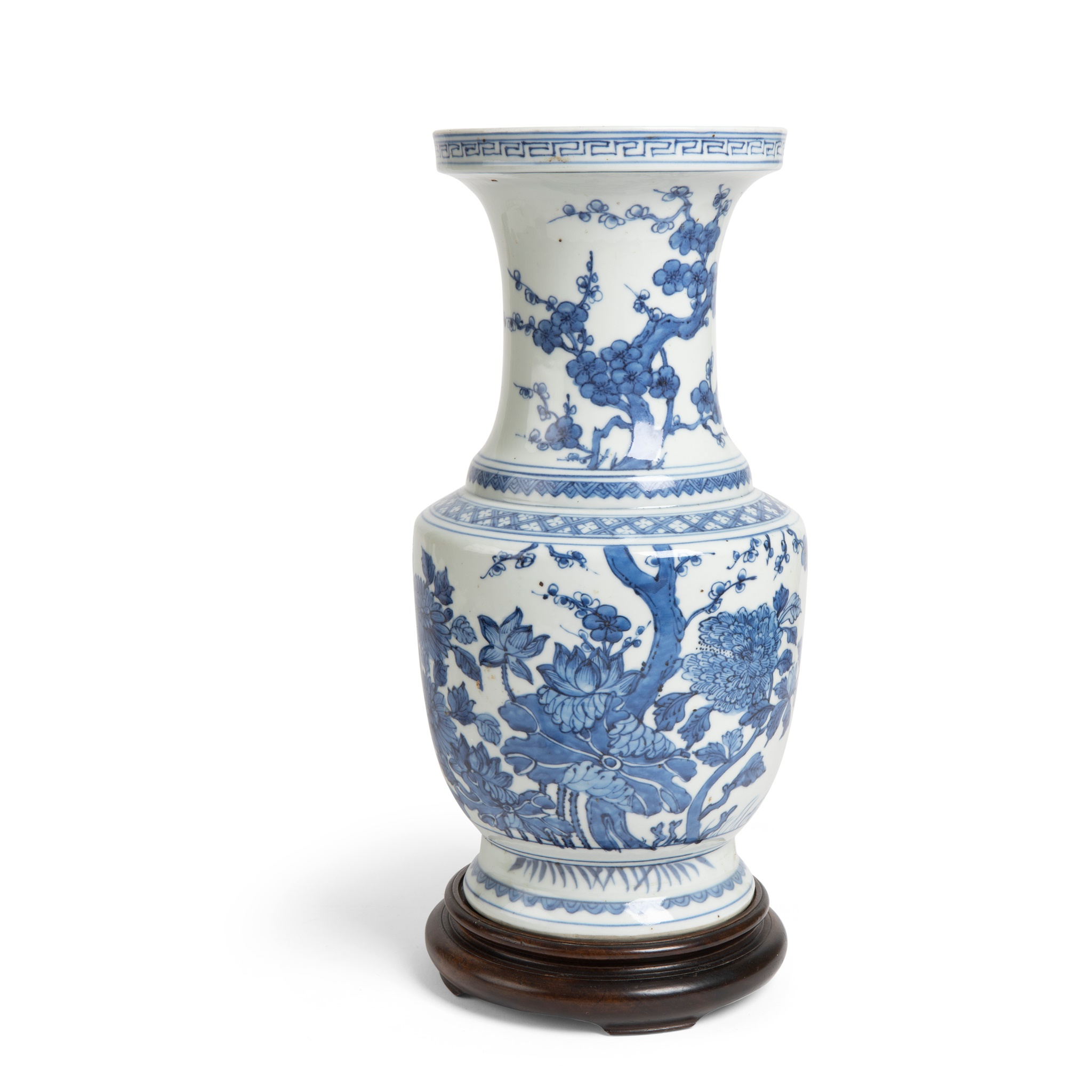 BLUE AND WHITE 'FLORAL' VASE