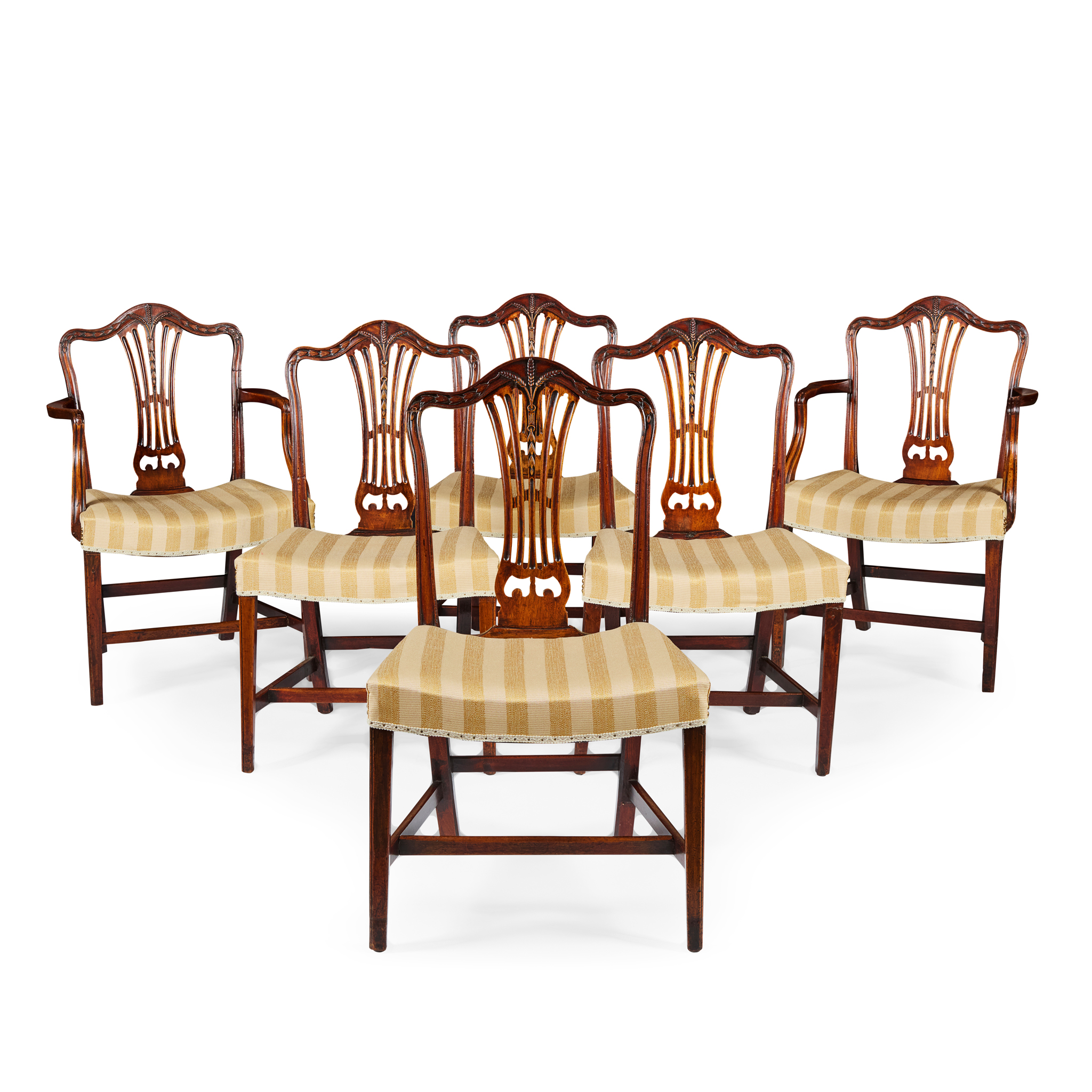 SET OF SIX GEORGE III MAHOGANY DINING CHAIRS