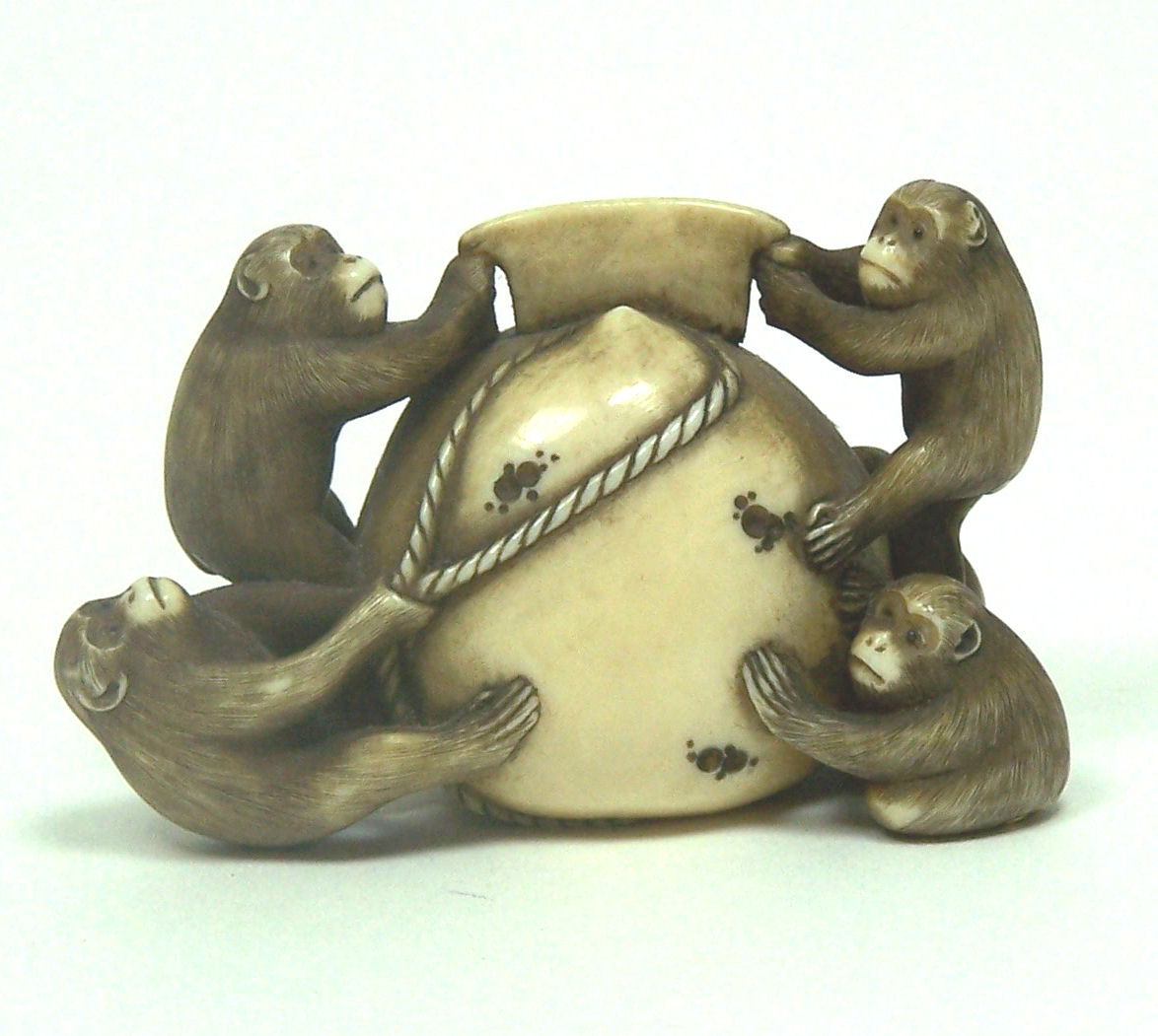 A Japanese ivory okimono, Meiji period