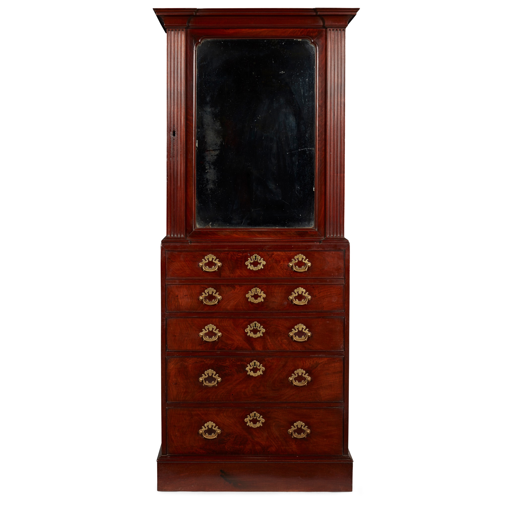 GEORGE II MAHOGANY LADY'S SECRETAIRE BOOKCASE