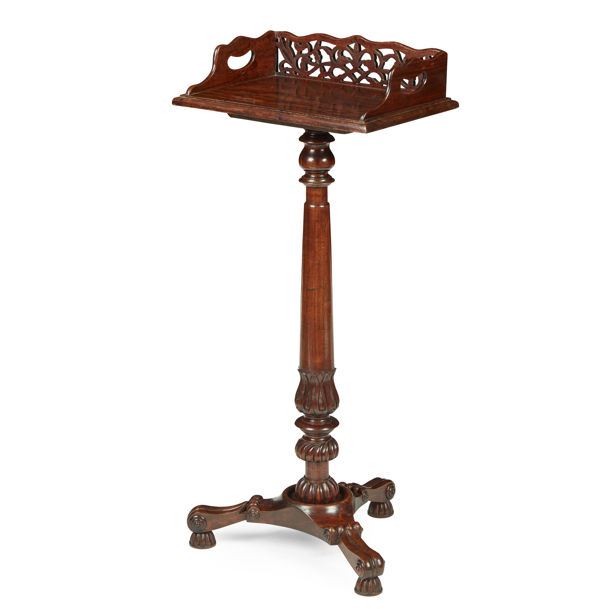 REGENCY STYLE MAHOGANY PEDESTAL BOOKSTAND