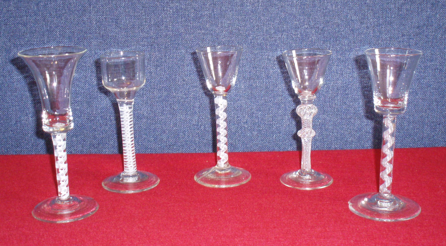 FIVE WINE GLASSES