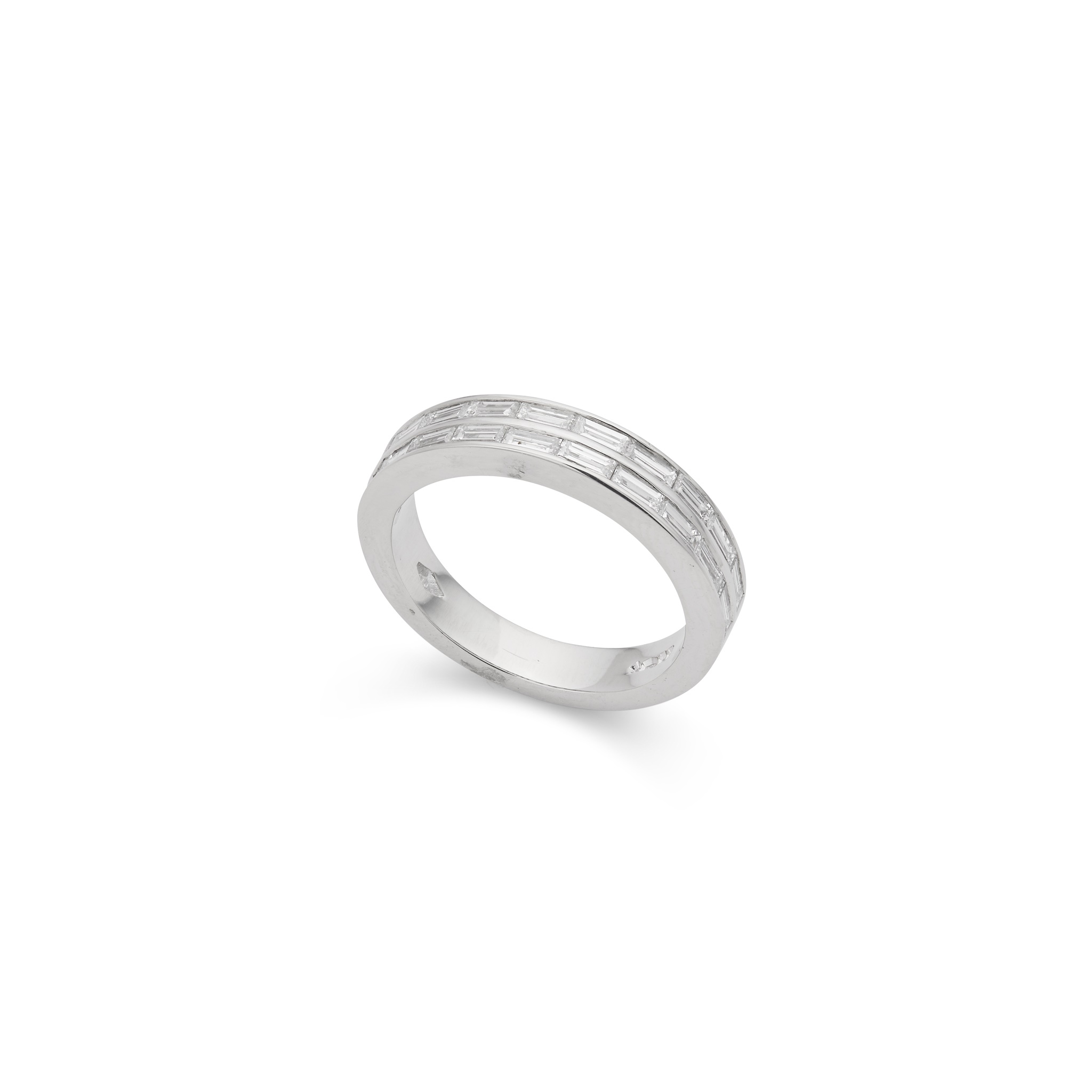 A platinum diamond half-eternity ring
