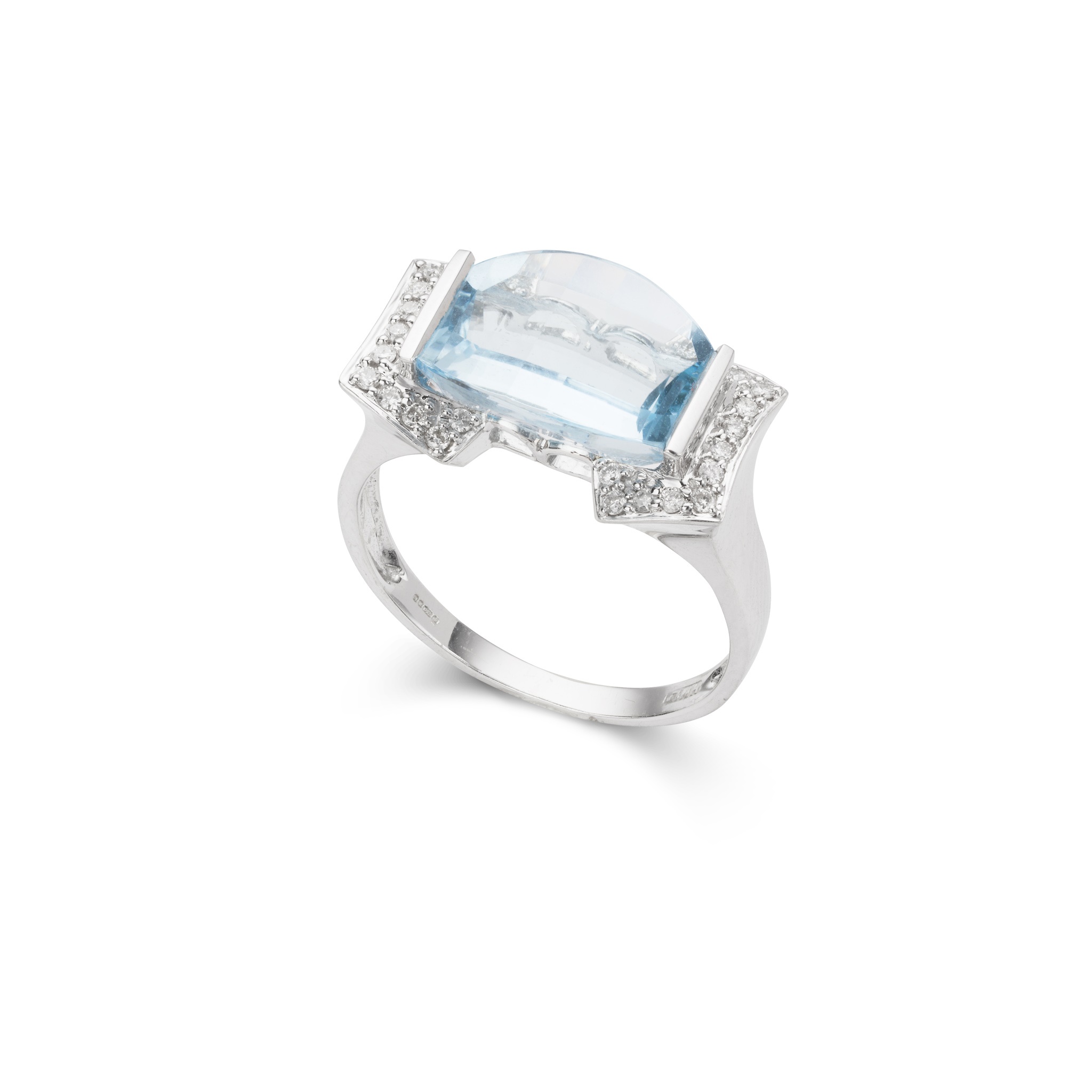 A blue topaz and diamond cocktail ring