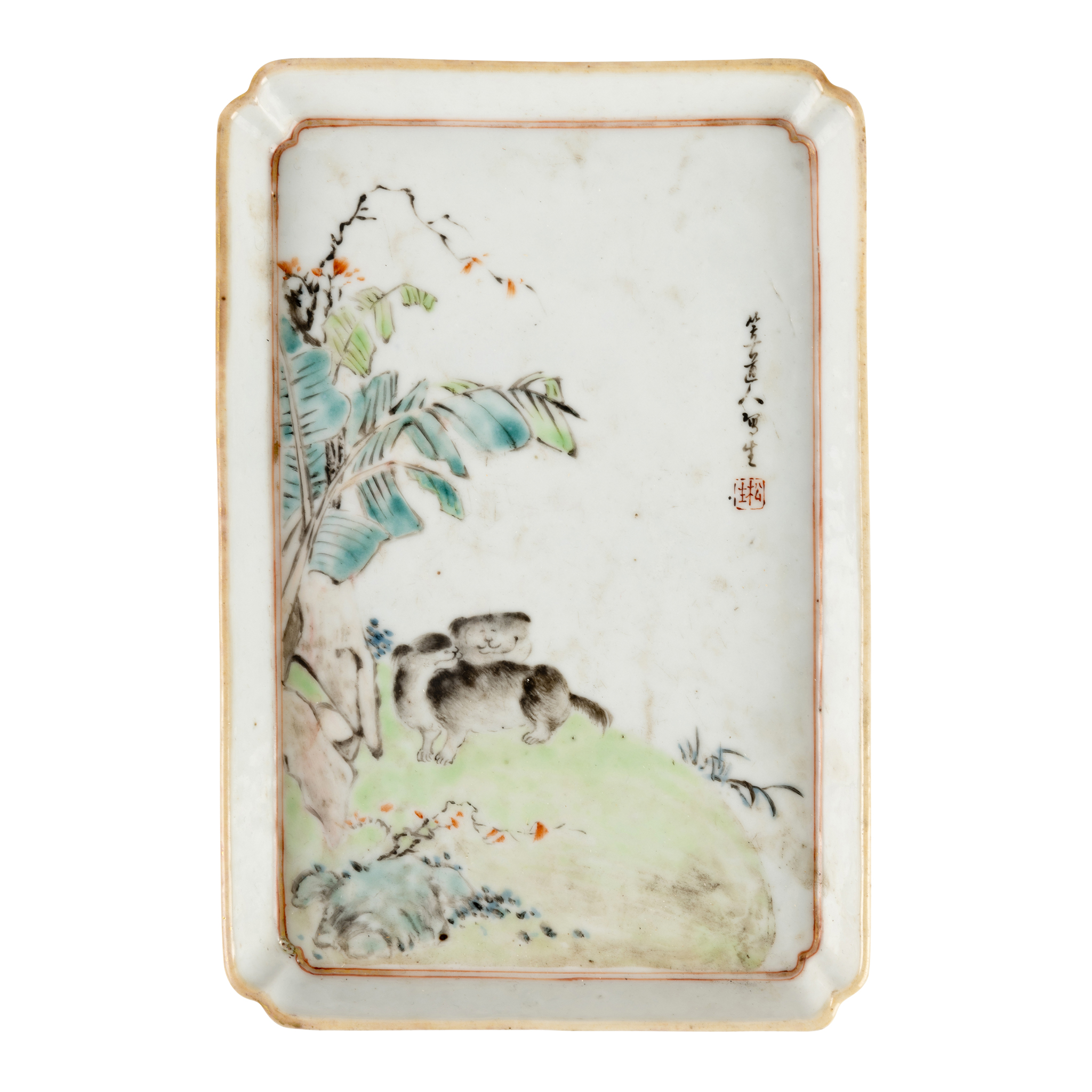 CHINESE QIANJIANG-ENEMELLED TEA TRAY