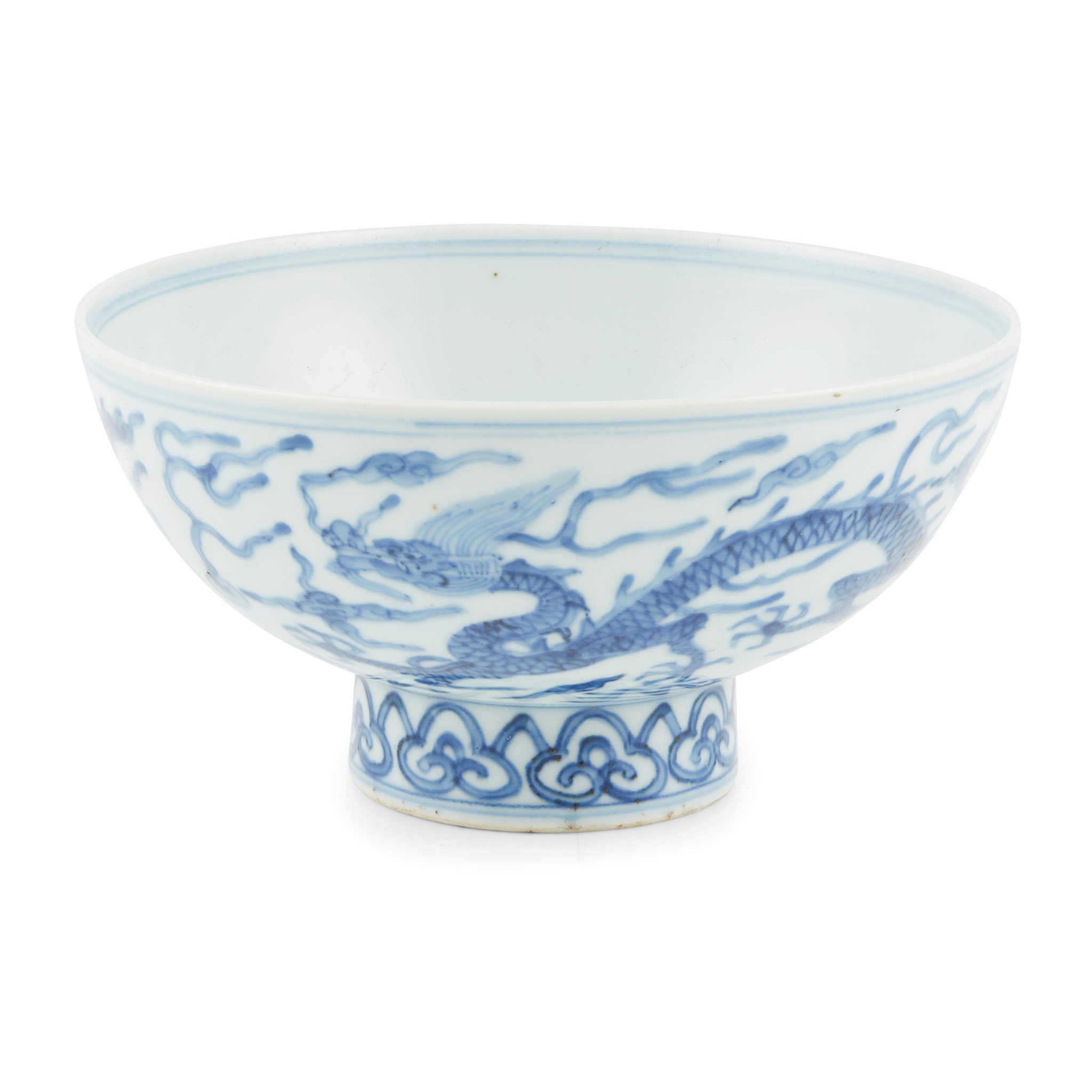 BLUE AND WHITE 'DRAGON' BOWL