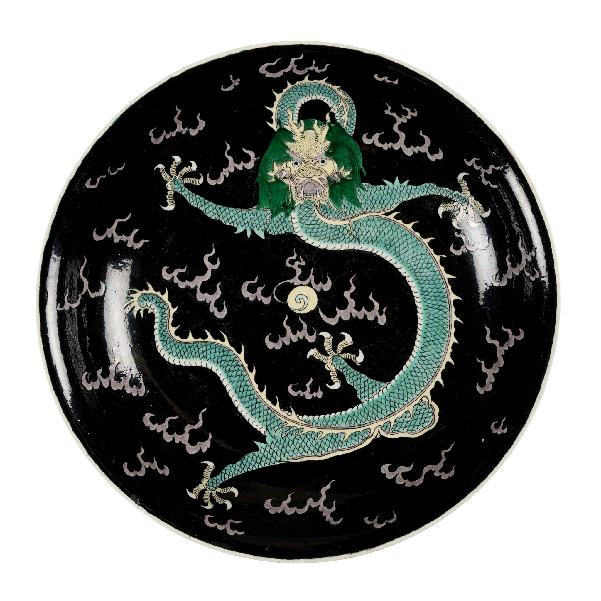 CHINESE FAMILLE NOIRE 'DRAGON' CHARGER