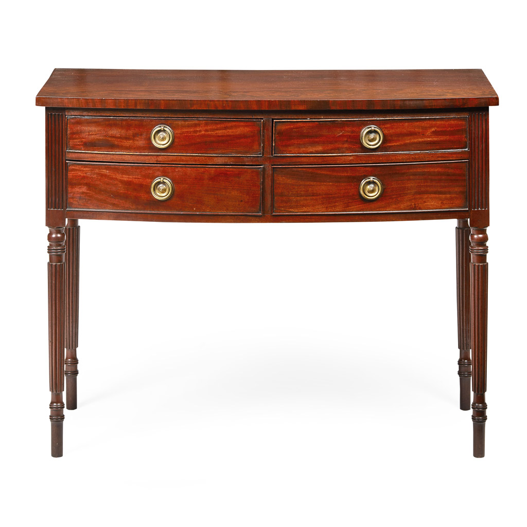 REGENCY MAHOGANY BOWFRONT SIDE TABLE