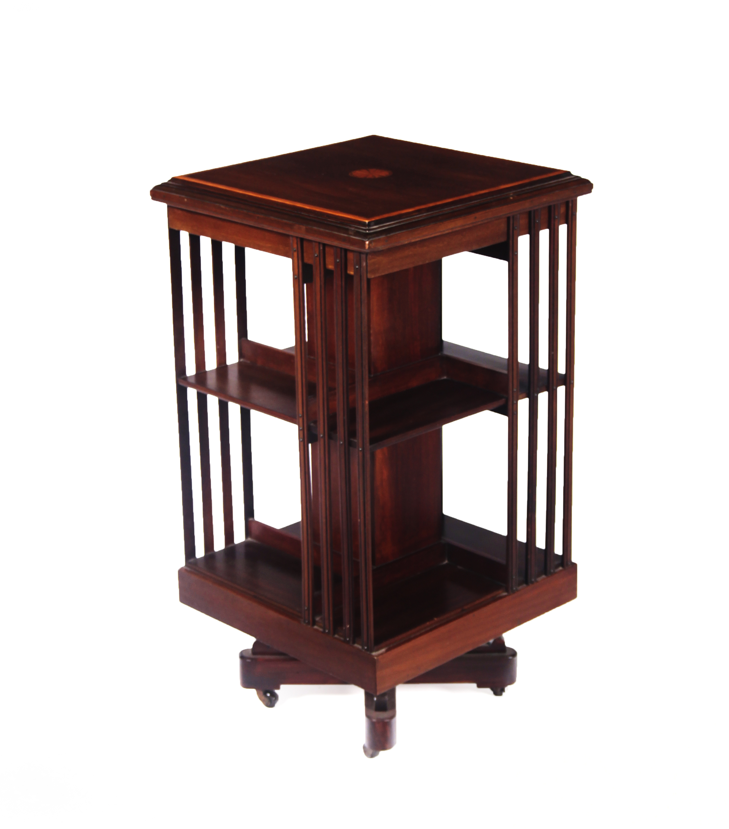 EDWARDIAN MAHOGANY REVOLVING BOOKCASE