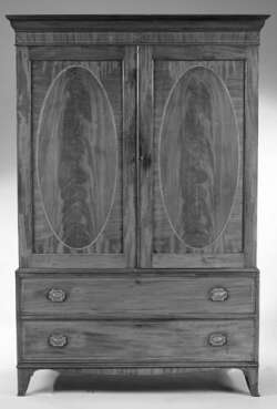 A George III mahogany linen press