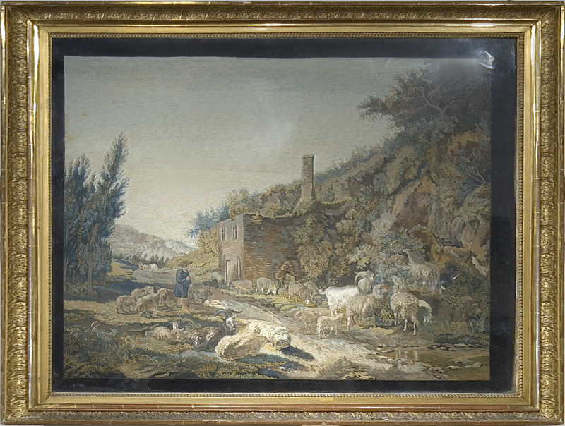 A 19th century silk work picture