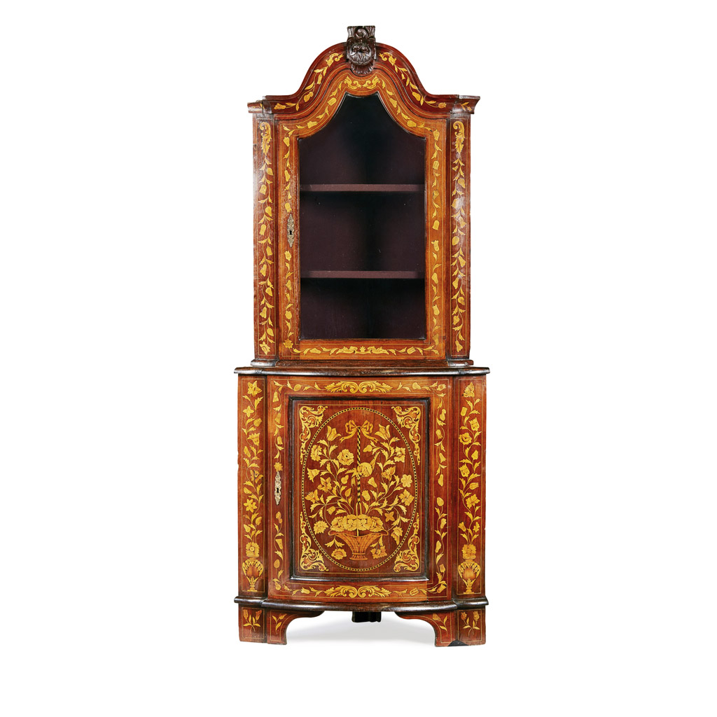 DUTCH MARQUETRY CORNER CABINET