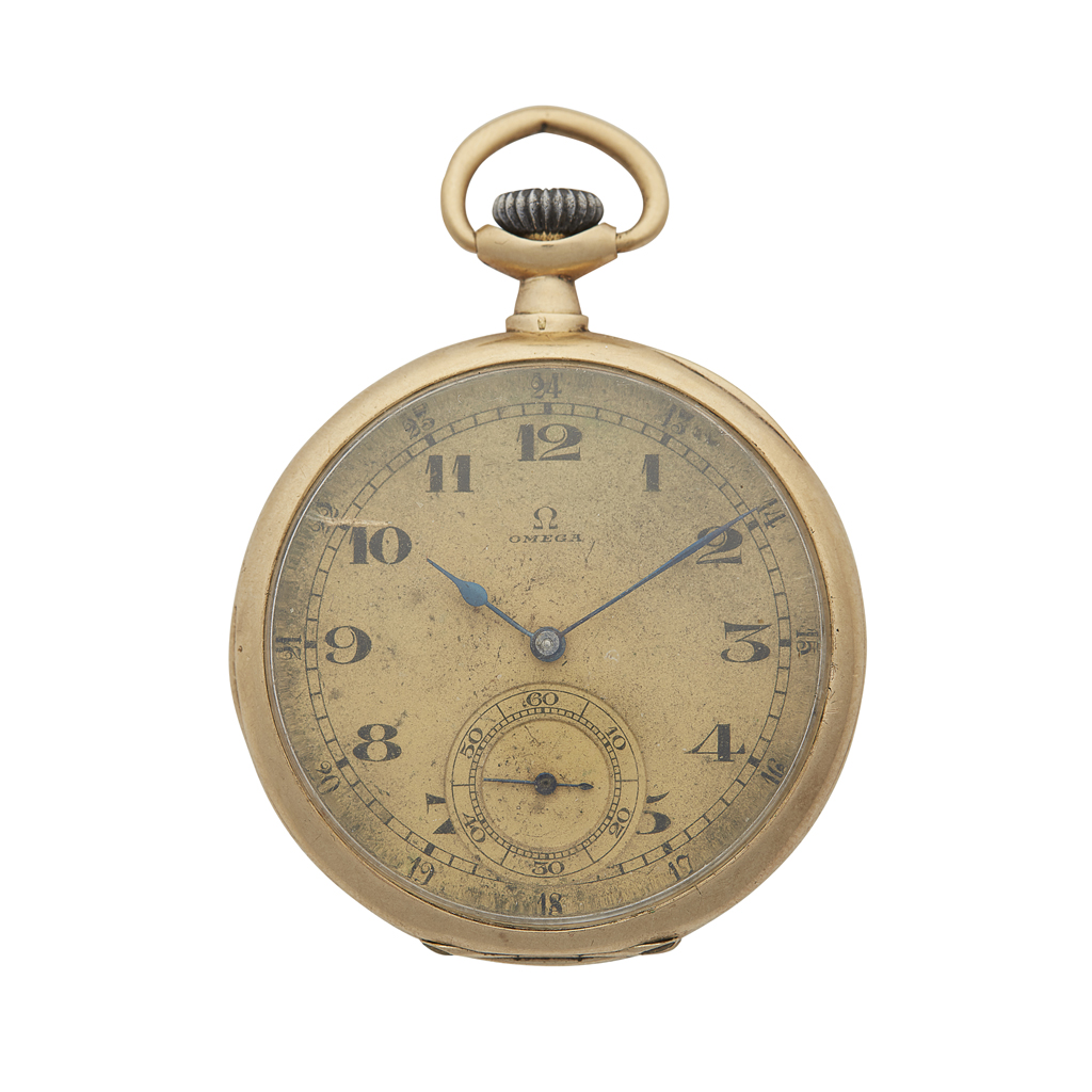 A gentleman's 18ct gold cased pocket watch, Omega