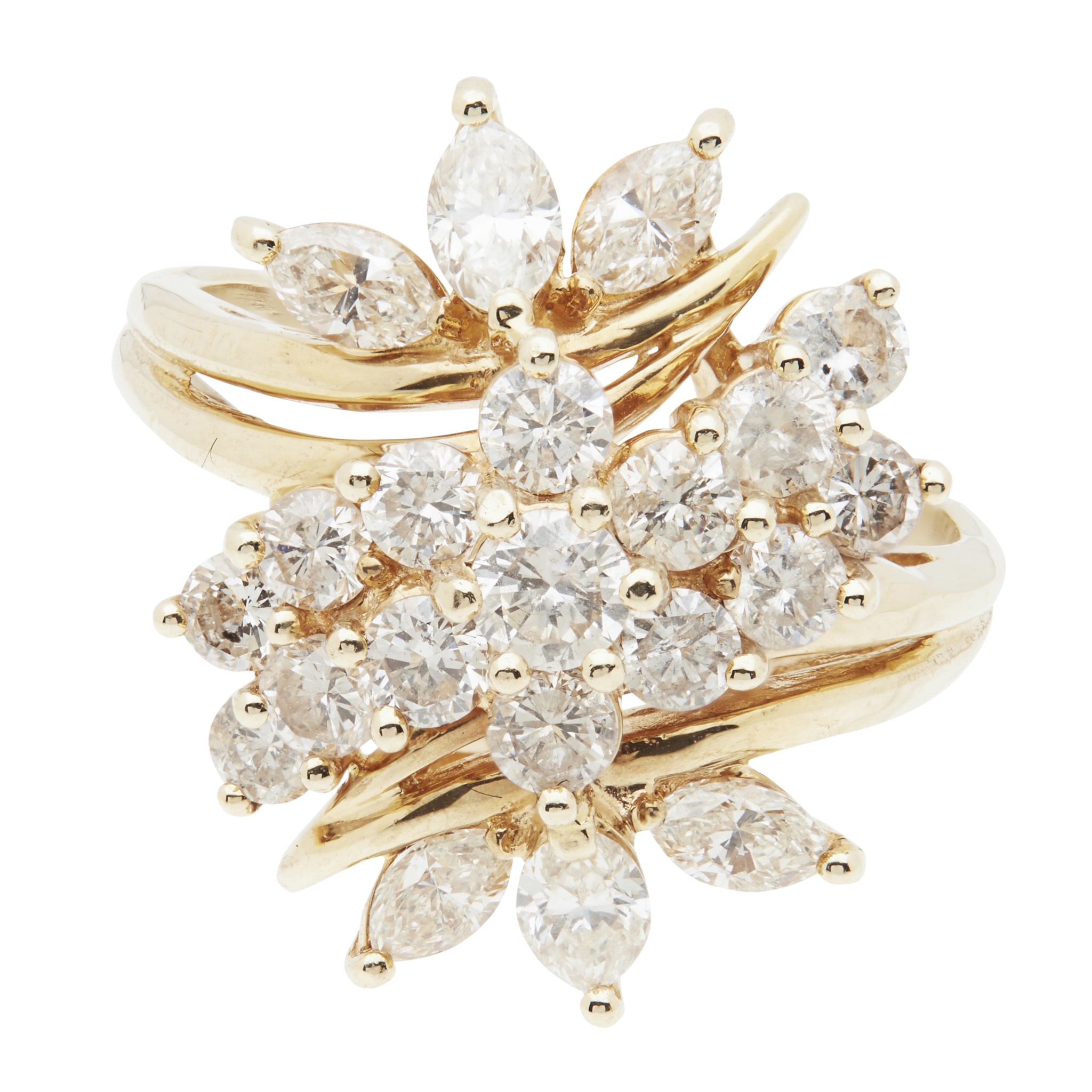 A diamond set cluster ring