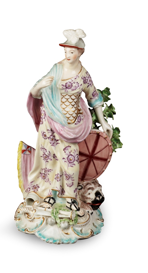 An 18th century Derby figure of Britannia